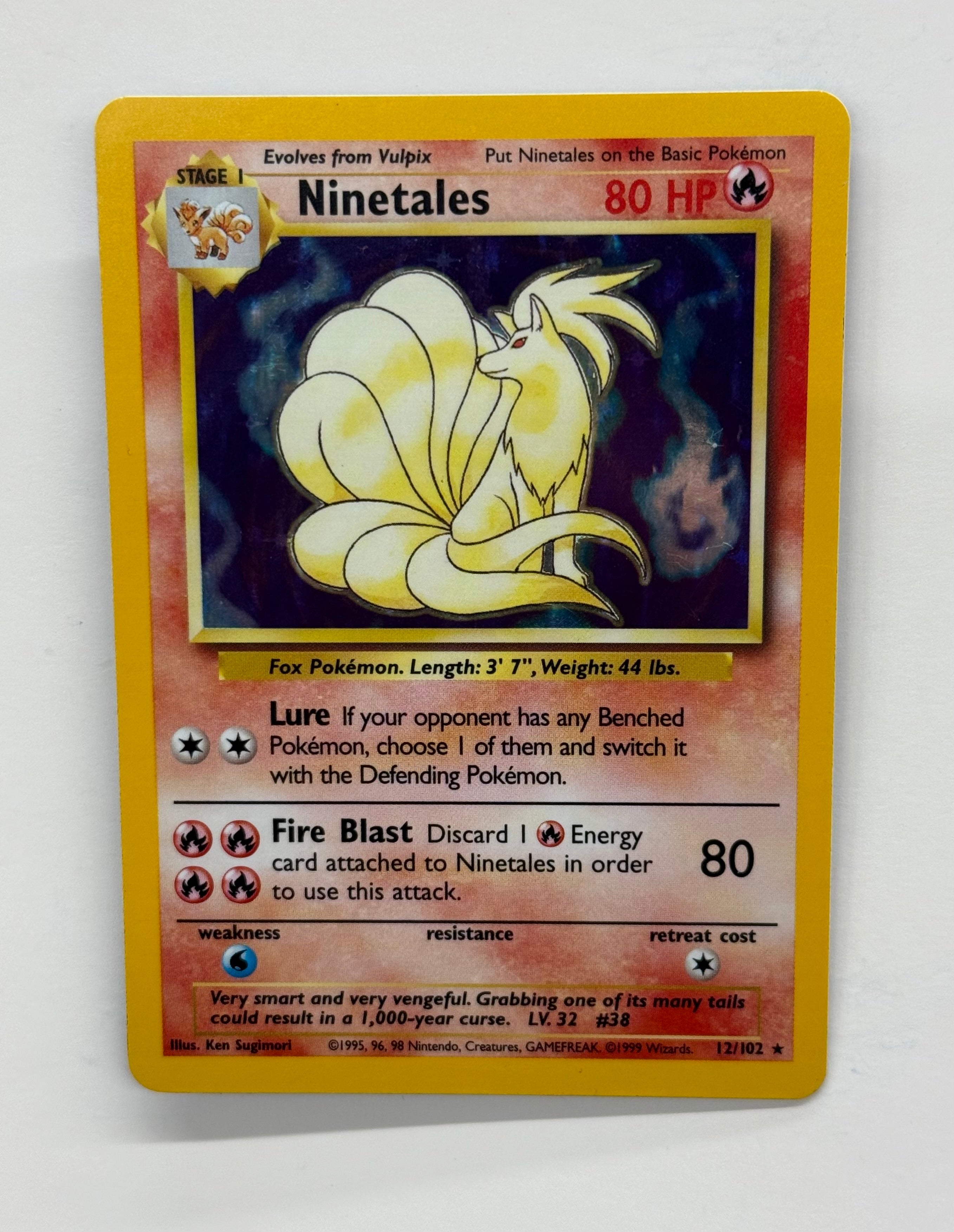 Pokémon TCG - Base Set Unlimited Ninetales Holo 12/102 LP