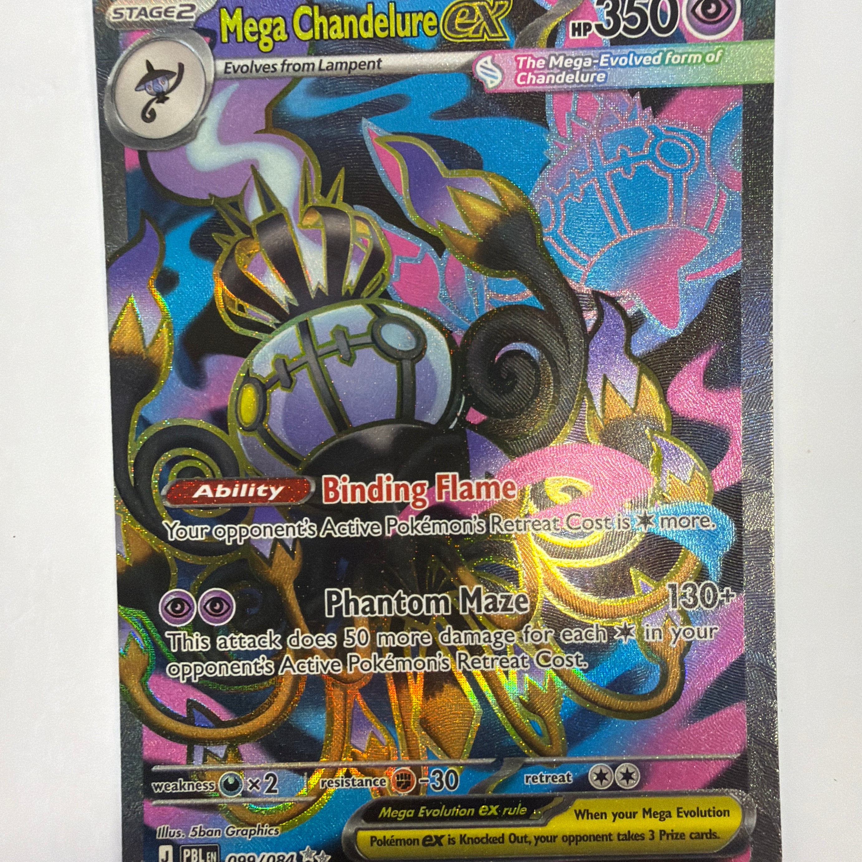 Pokémon TCG - Pitch Black Mega Chandelure ex 099/084 NM