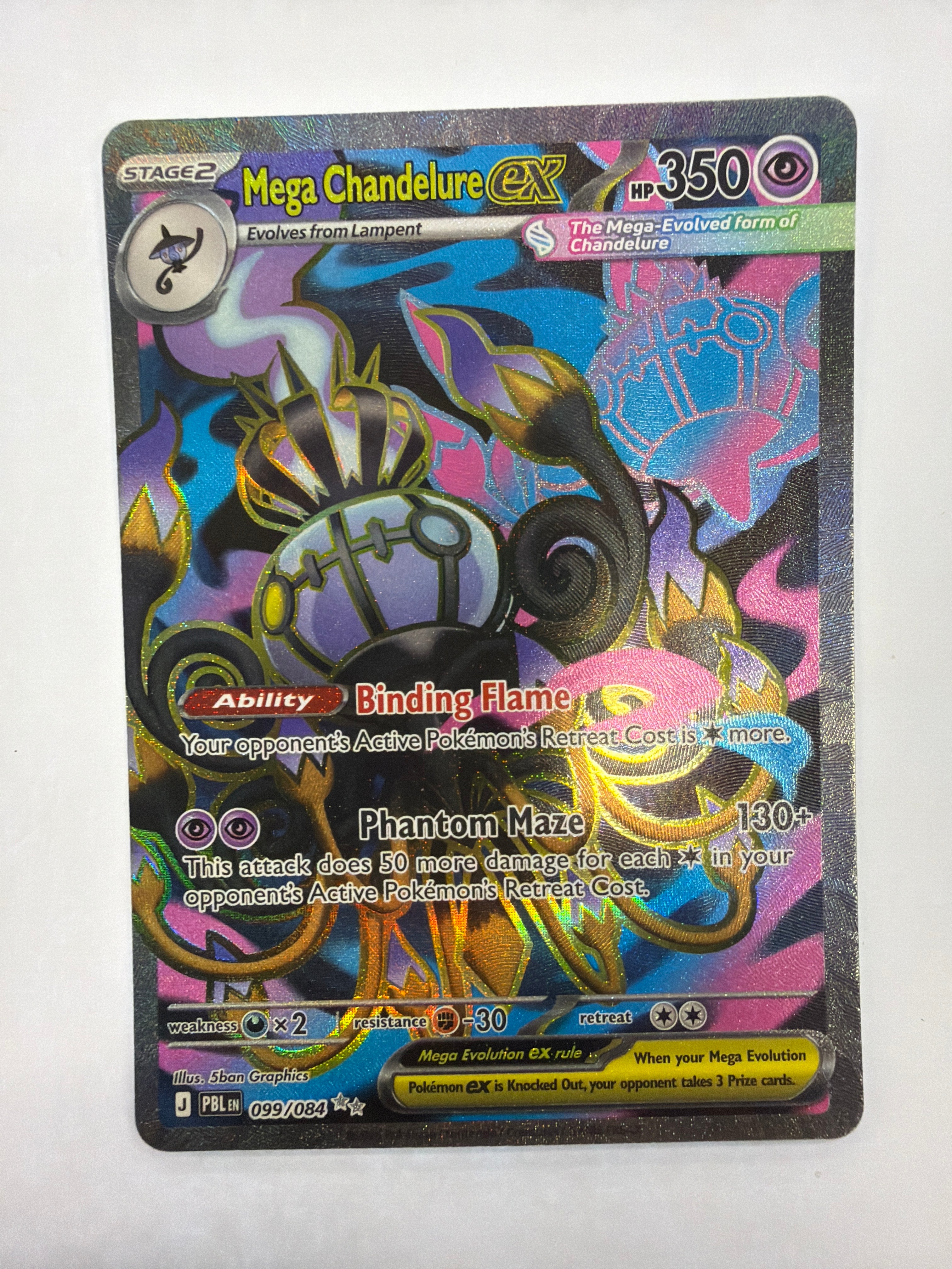 Pokémon TCG - Pitch Black Mega Chandelure ex 099/084 NM