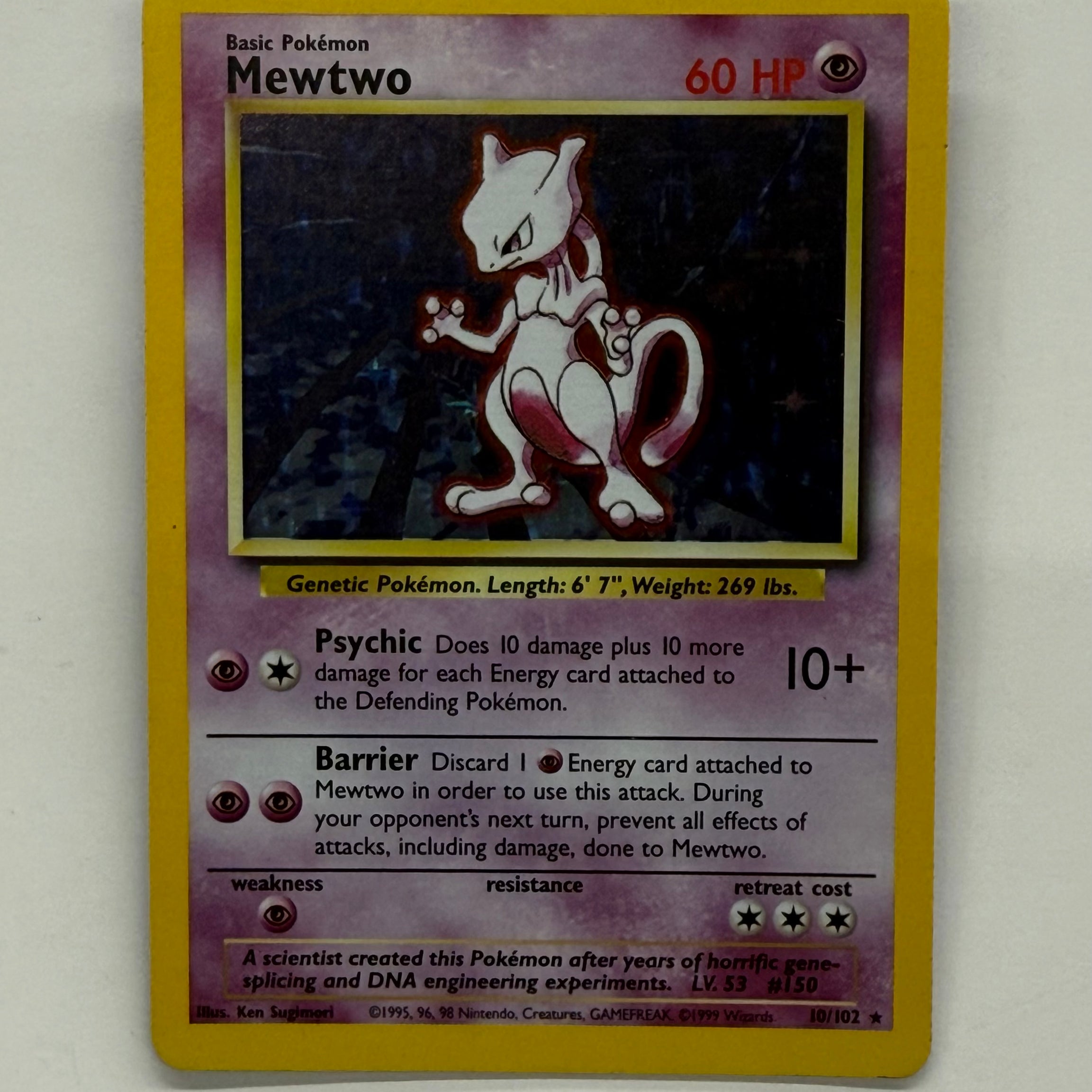 Pokémon TCG - Base Set Unlimited Mewtwo Holo 10/102 LP