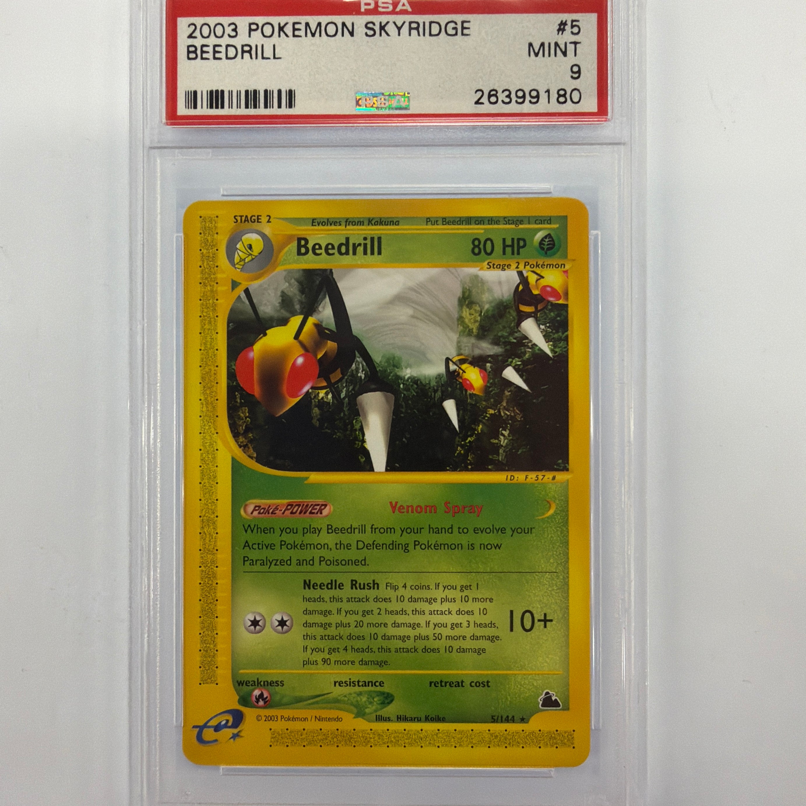 Pokémon TCG - PSA MINT 9 Skyridge Beedrill 5/144 Non-Holo