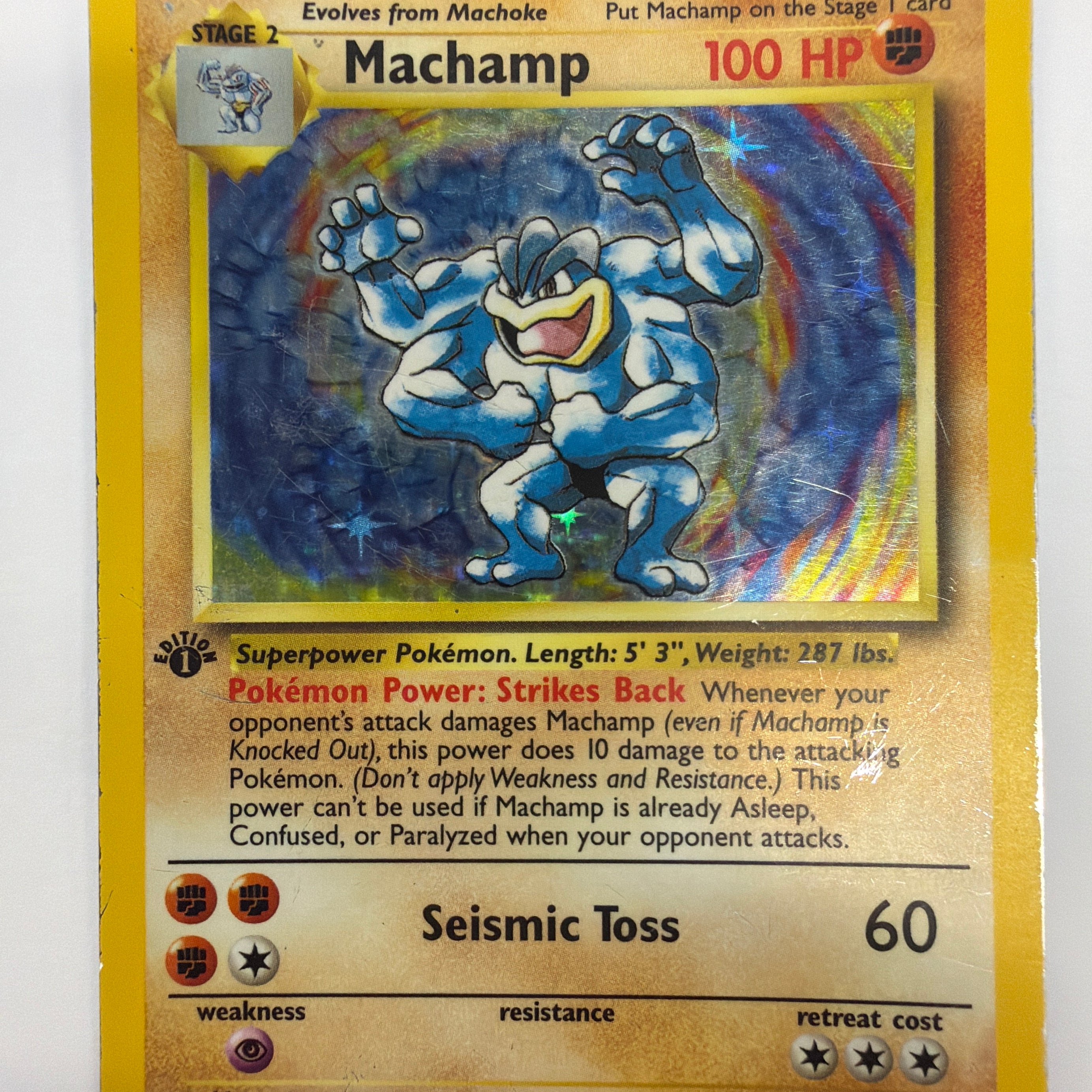 Pokémon TCG - Base Set 1st Edition Deck Exclusive Machamp 8/102 Holo DMG