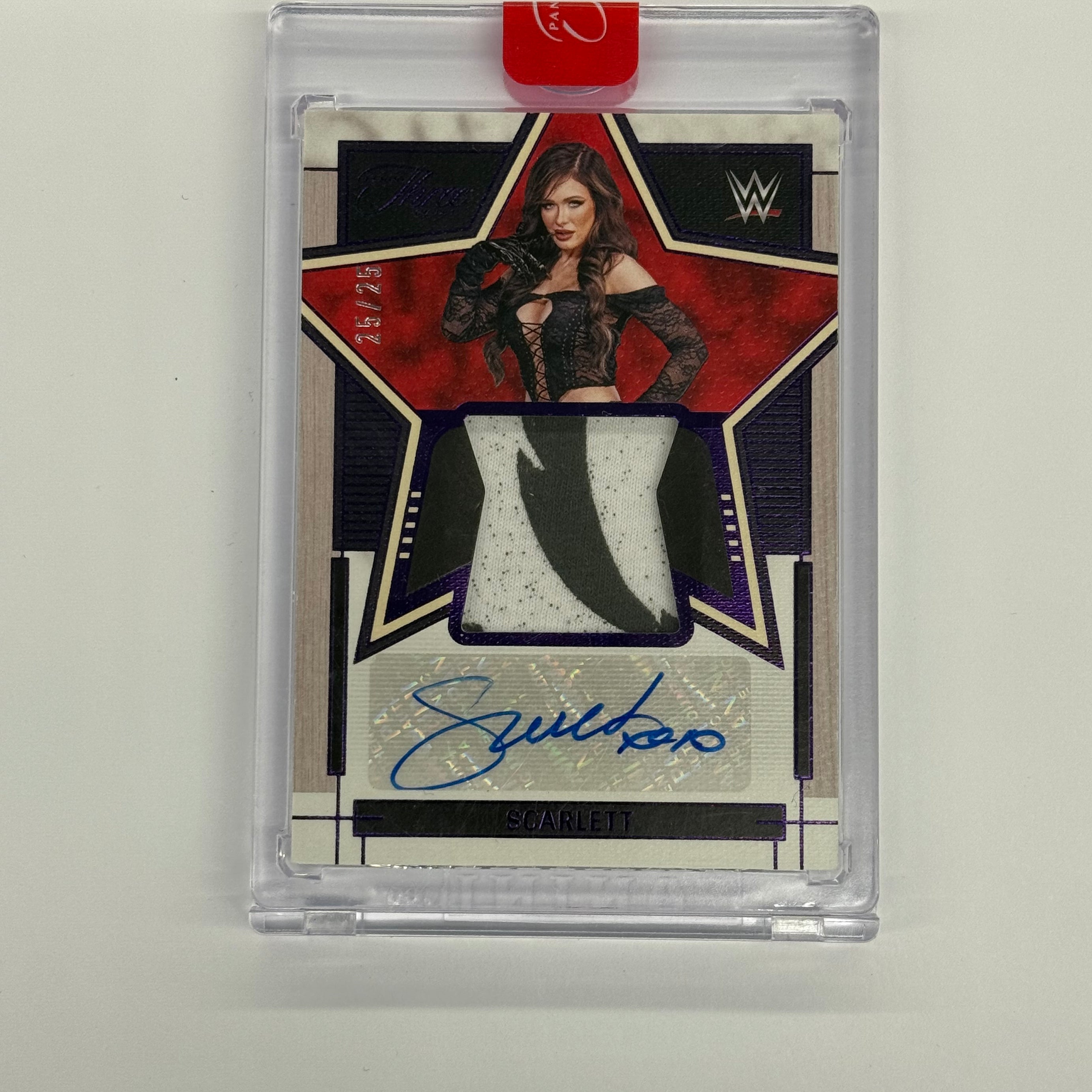 2024 Panini Three Count WWE Scarlett Superstar Swatches Autographs #SA-SCL Purple Numbered 25/25