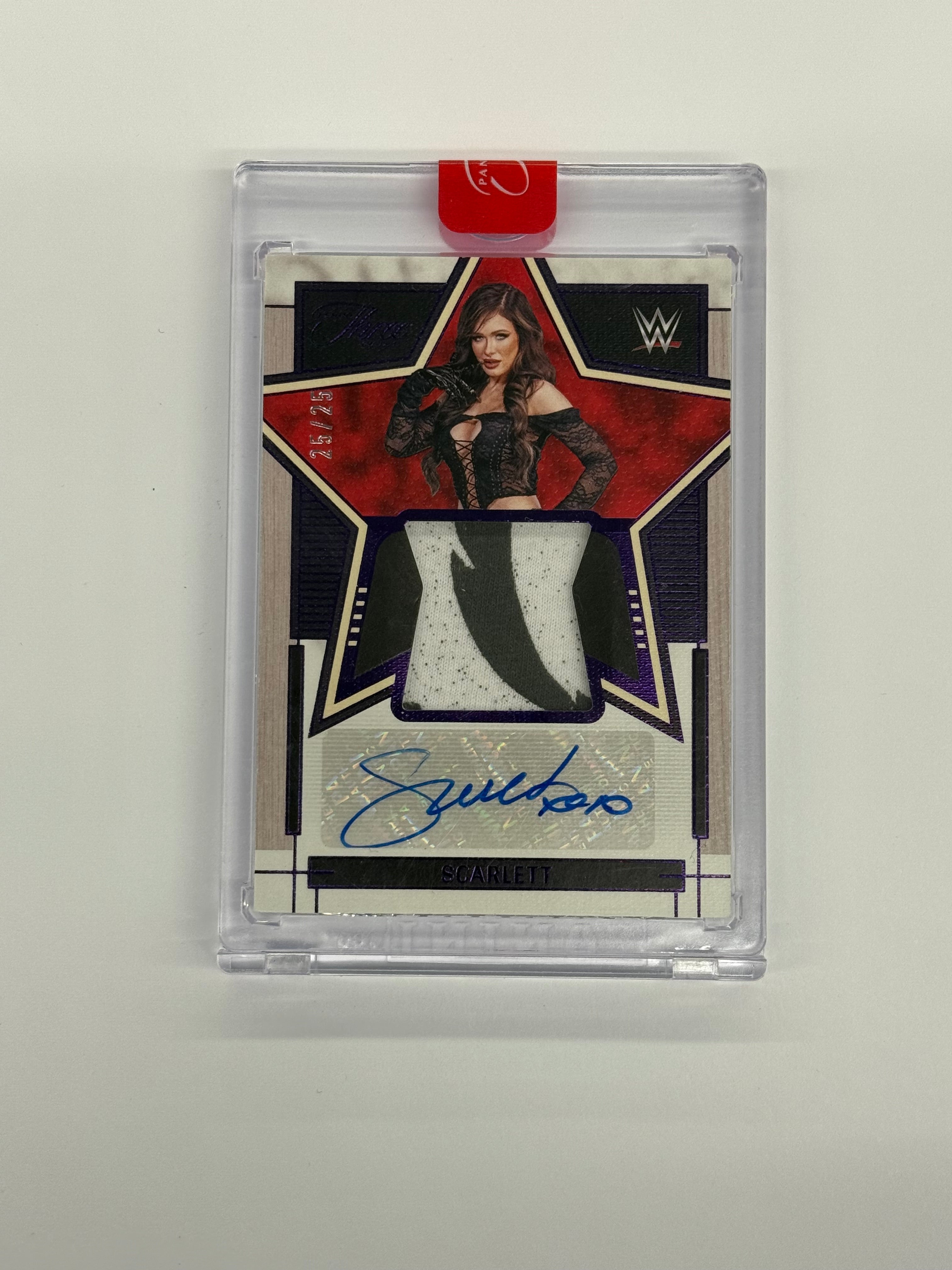 2024 Panini Three Count WWE Scarlett Superstar Swatches Autographs #SA-SCL Purple Numbered 25/25