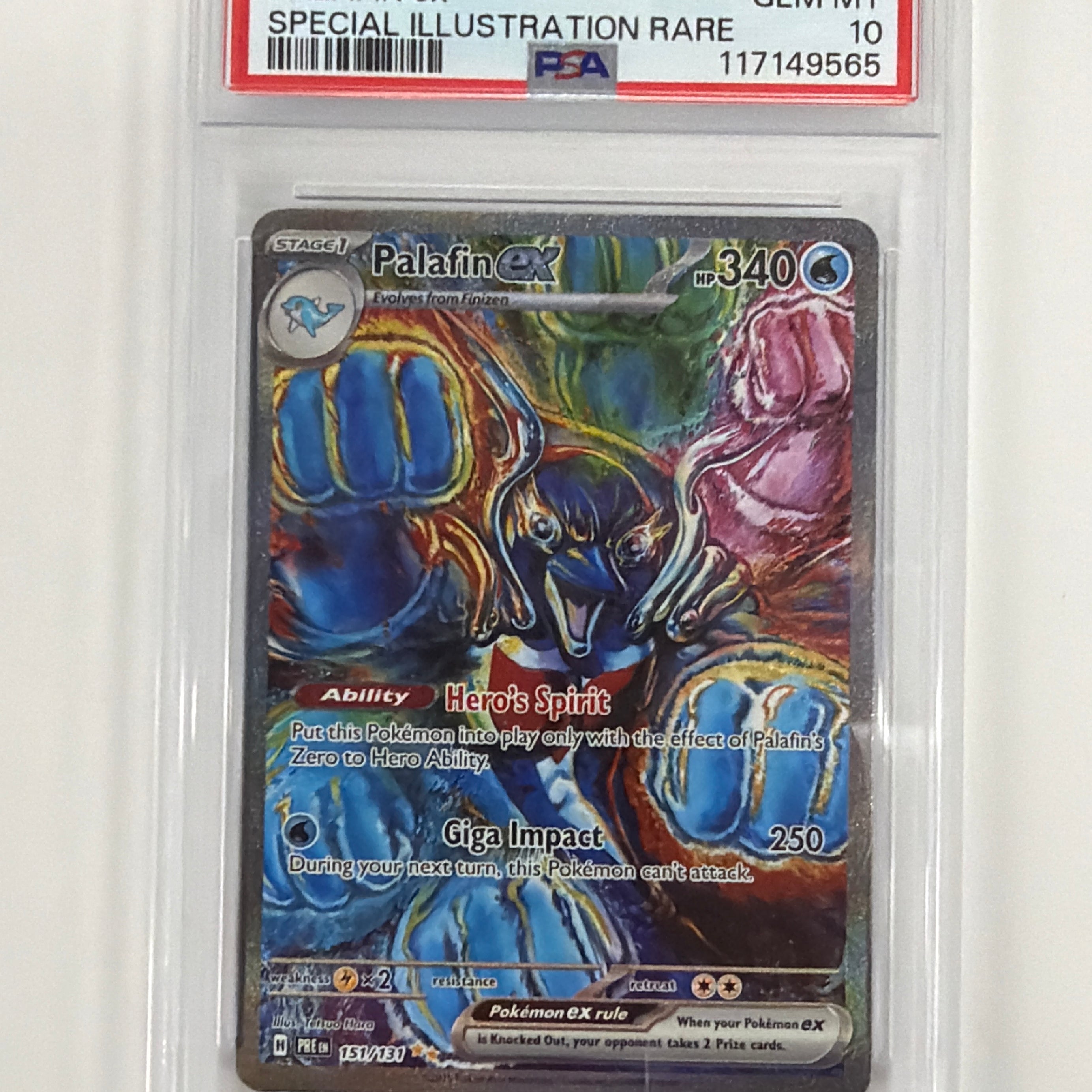 Pokémon TCG - PSA Gem MT 10 Prismatic Evolutions Palafin ex 151/131 Special Illustration Rare