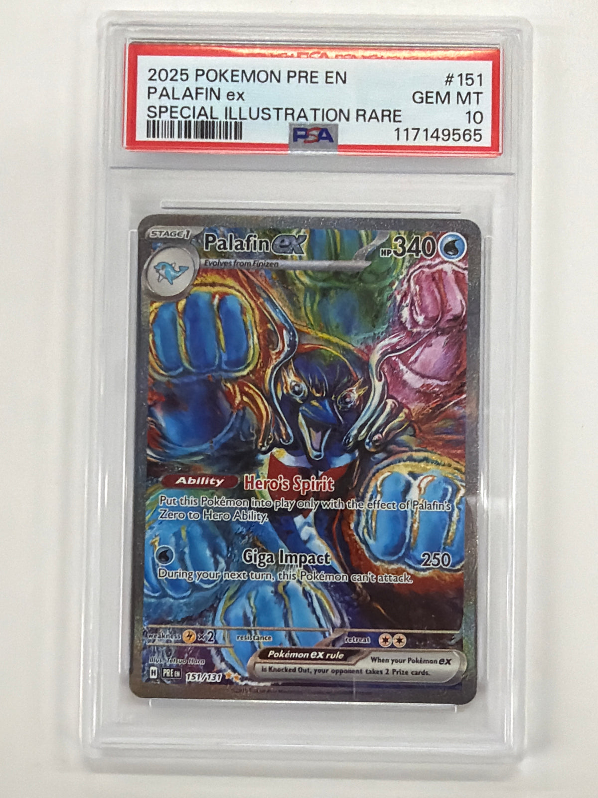 Pokémon TCG - PSA Gem MT 10 Prismatic Evolutions Palafin ex 151/131 Special Illustration Rare
