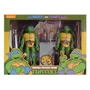 Neca Reel Toys Nickelodeon Teenage Mutant Ninja Turtles Leonardo and Donatello 2 Pack Action Figures