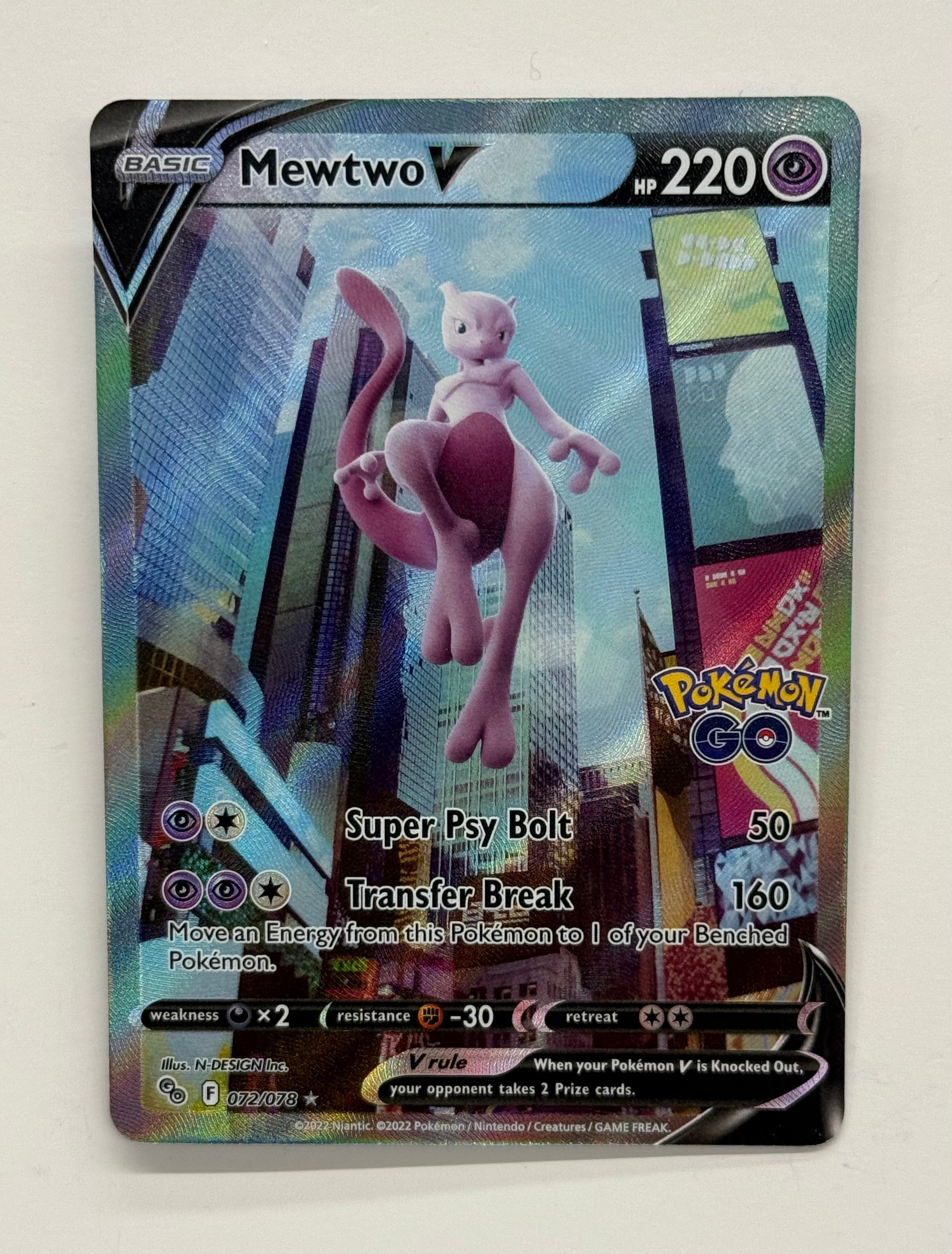Pokémon TCG - Pokémon GO Mewtwo V 072/078 NM