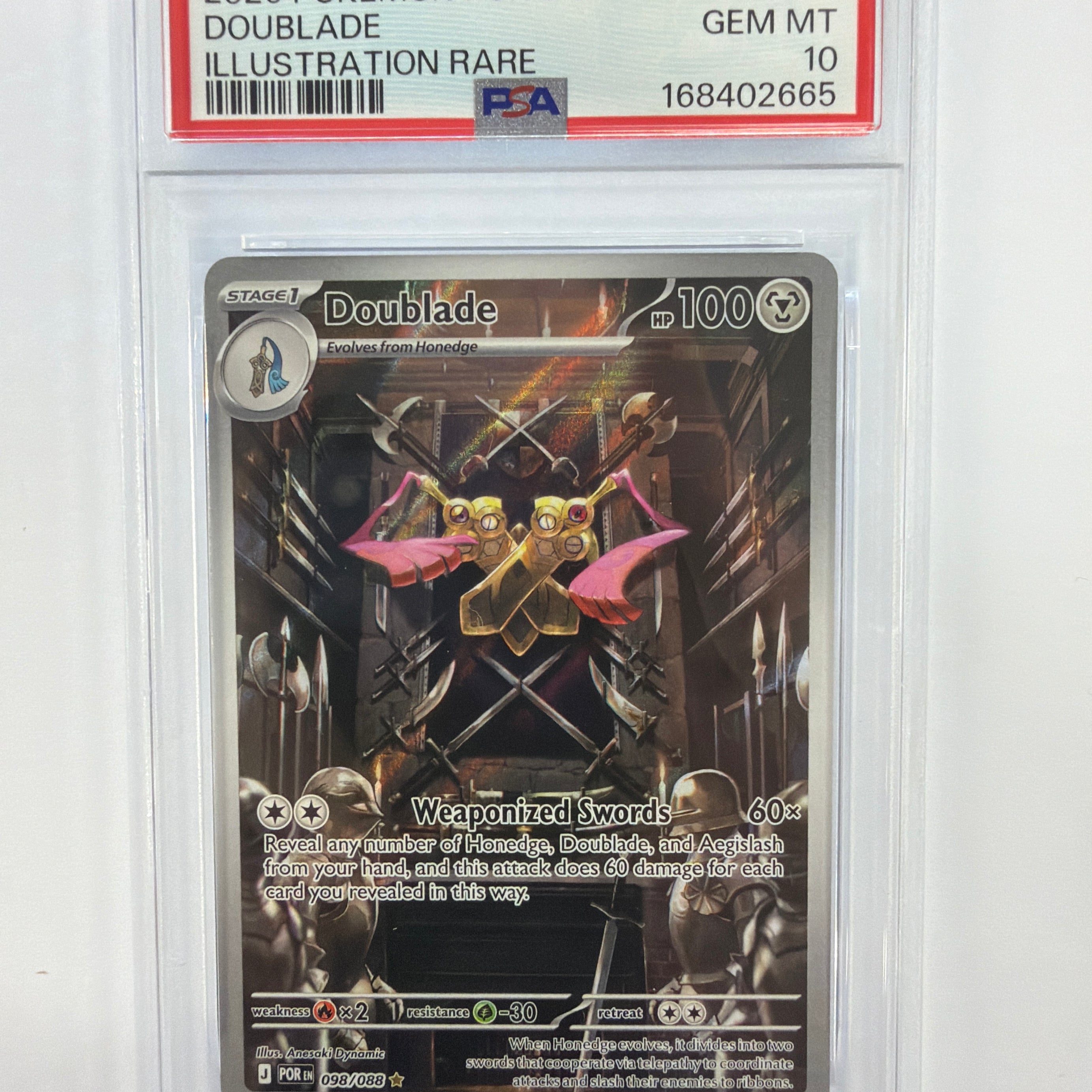 Pokémon TCG - PSA Gem MT 10 Perfect Order Doublade 098/088 Illustration Rare