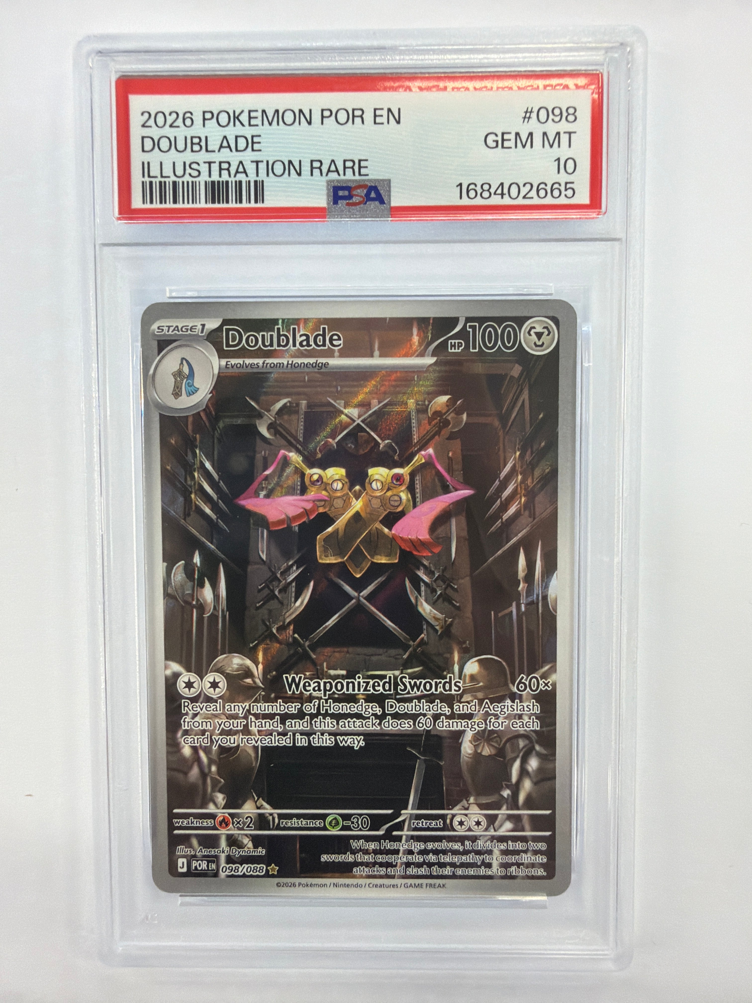 Pokémon TCG - PSA Gem MT 10 Perfect Order Doublade 098/088 Illustration Rare