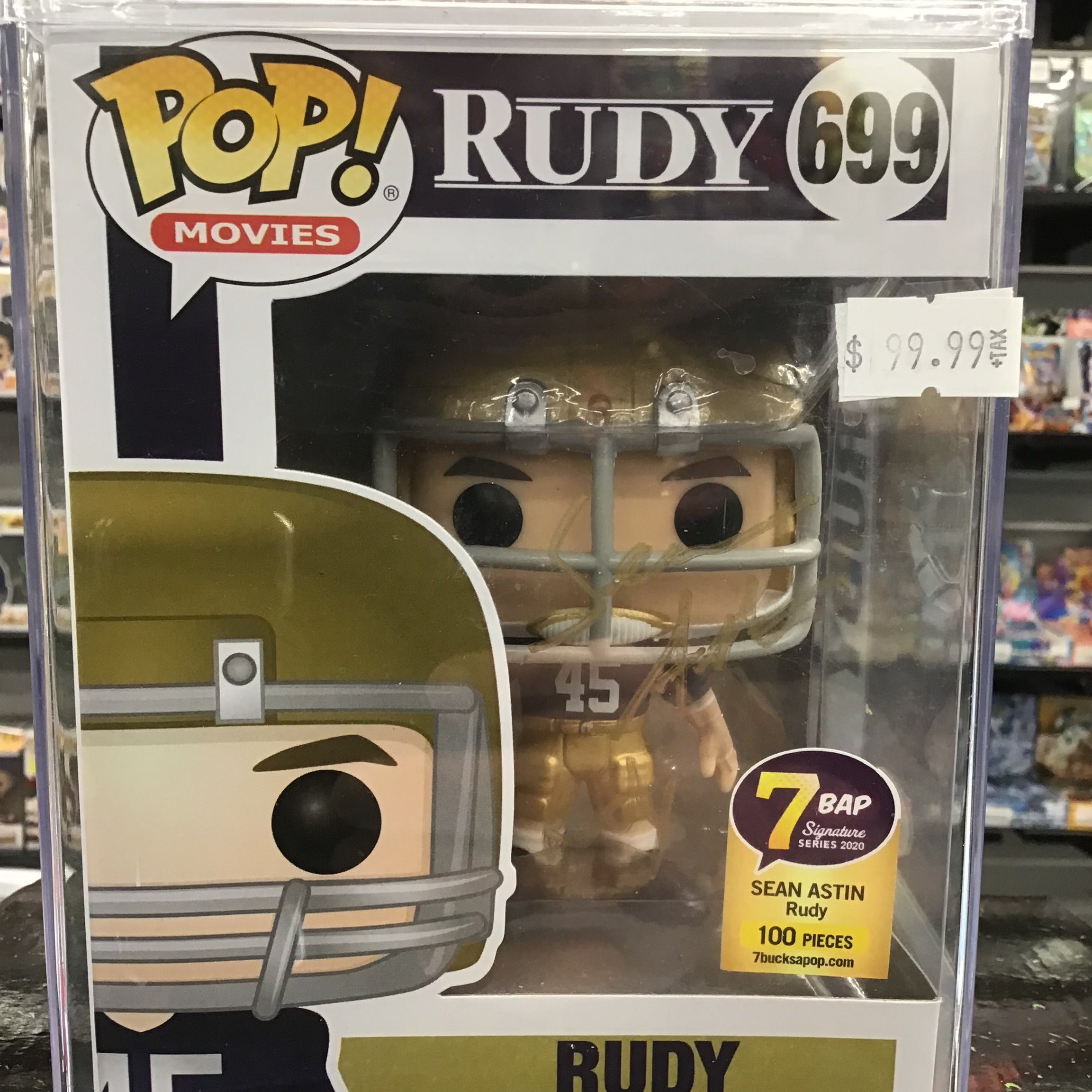 Funko Pop Movies Rudy 7 BAP Signature Series Signed Sean Austin #699
