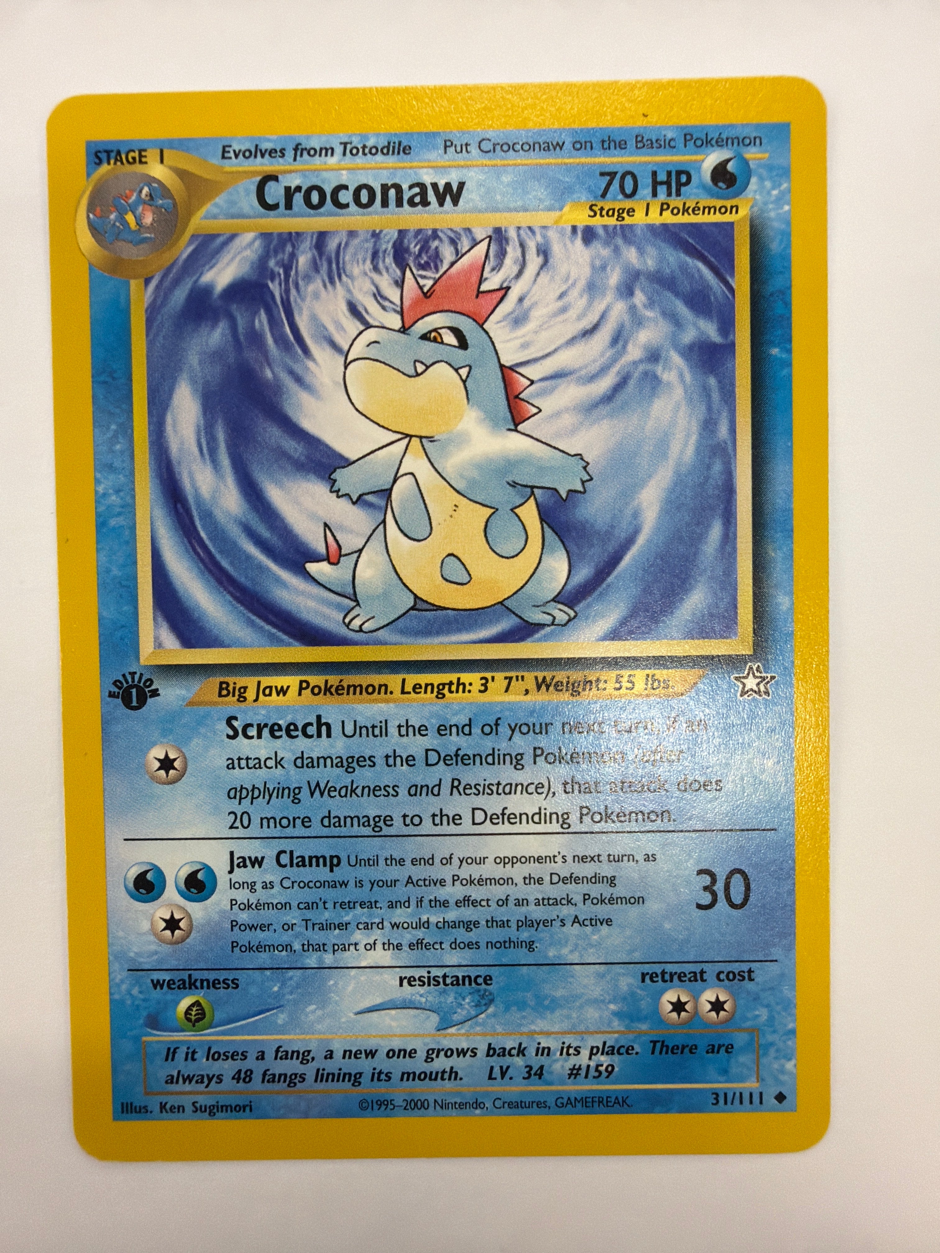 Pokémon TCG - Neo Genesis 1st Edition Croconaw 31/111 Non-Holo NM