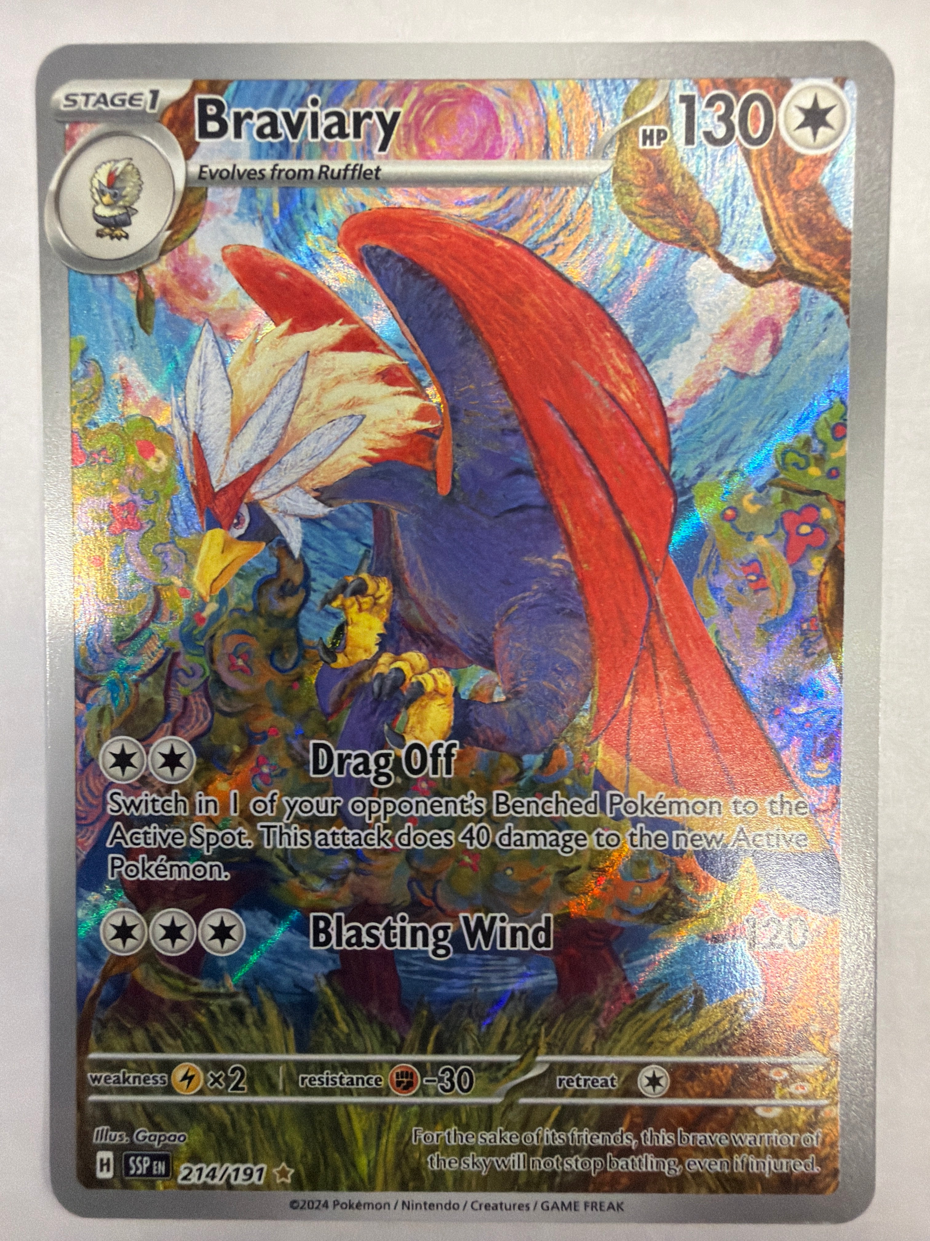 Pokémon TCG - Surging Sparks Braviary 214/191 NM