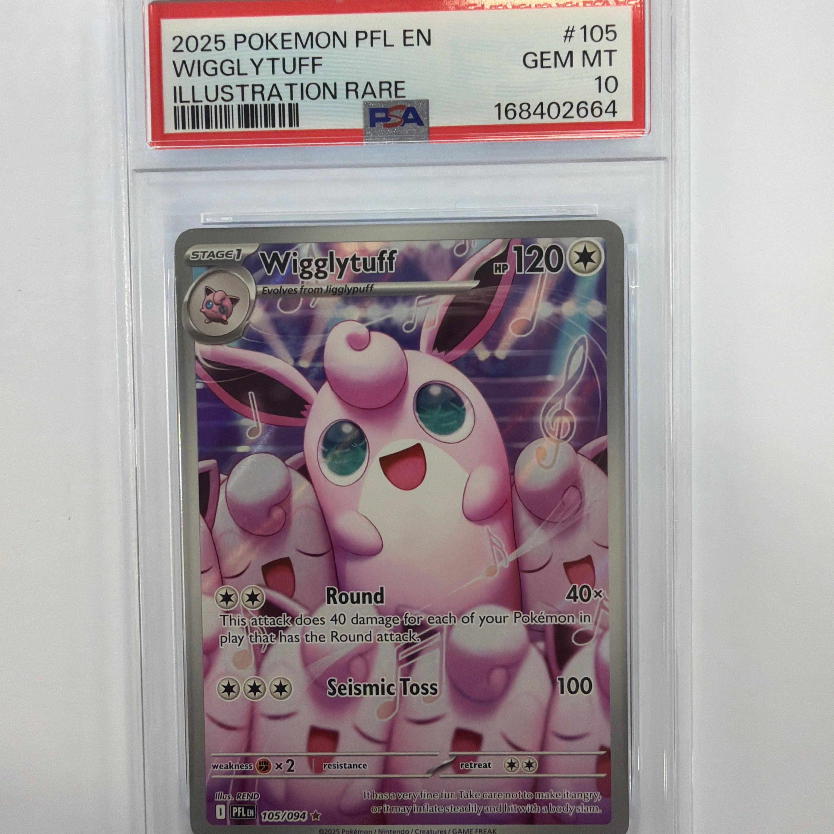 Pokémon TCG - PSA Gem MT 10 Phantasmal Flames Wigglytuff 105/094 Illustration Rare