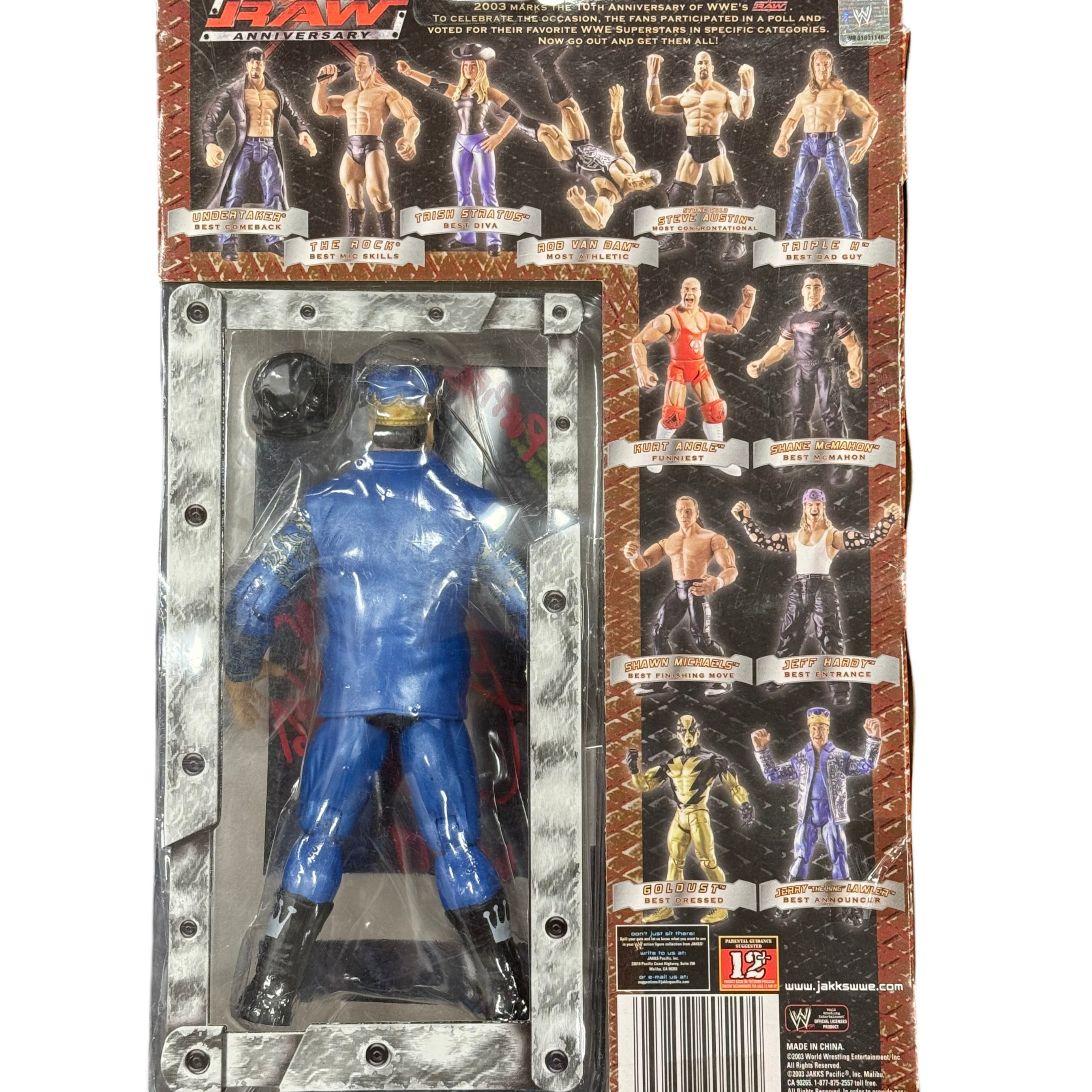 WWF Jakks Pacific Raw Tenth Anniversary Jerry “The King” Lawler Signed Action Figure W/ JSA Certification