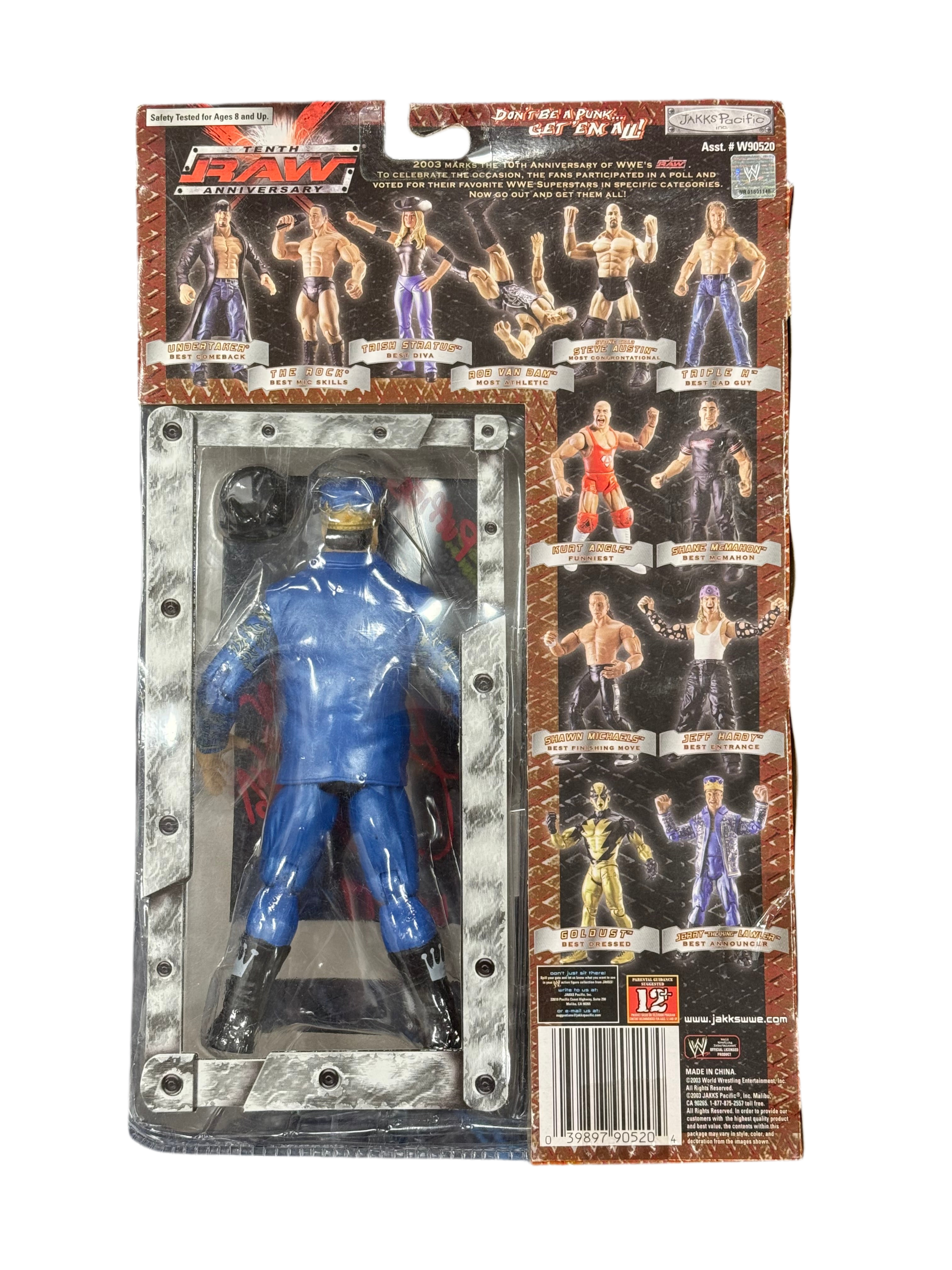 WWF Jakks Pacific Raw Tenth Anniversary Jerry “The King” Lawler Signed Action Figure W/ JSA Certification