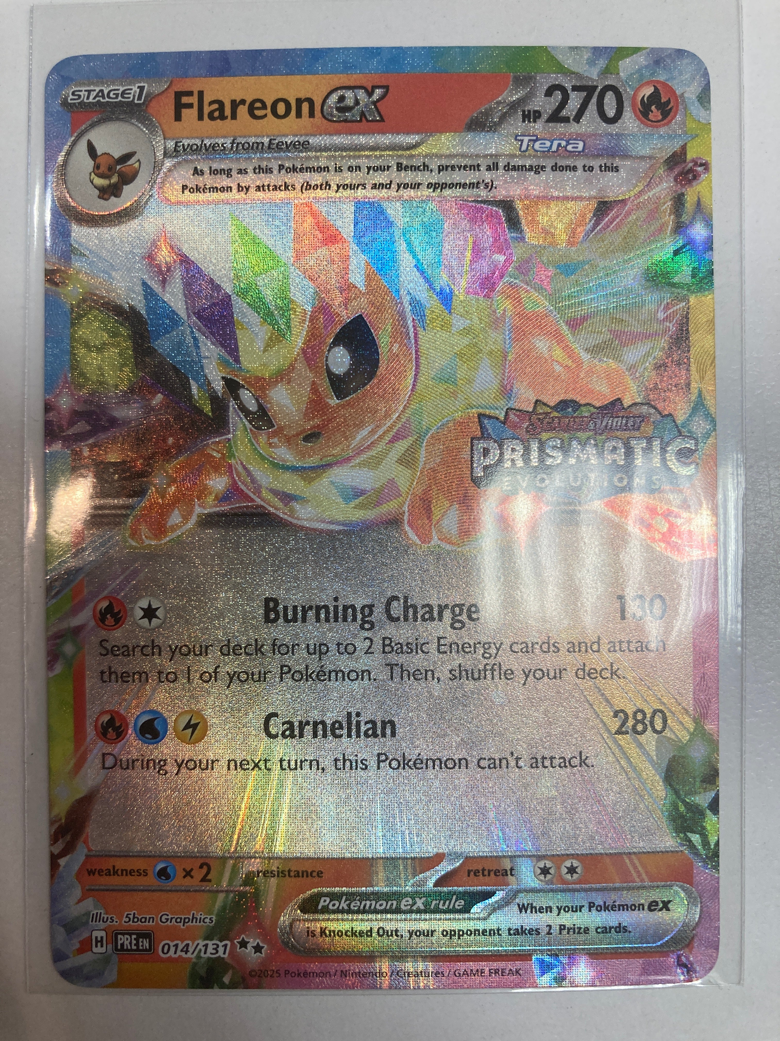 Pokmon TCG Flareon Ex 014/131 Prismatic Evolution Stamp NM True Believers Gaming and Collectibles Pokmon TCG Flareon Ex 014/131 Prismatic Evolution Stamp NM True Believers Gaming and Collectibles