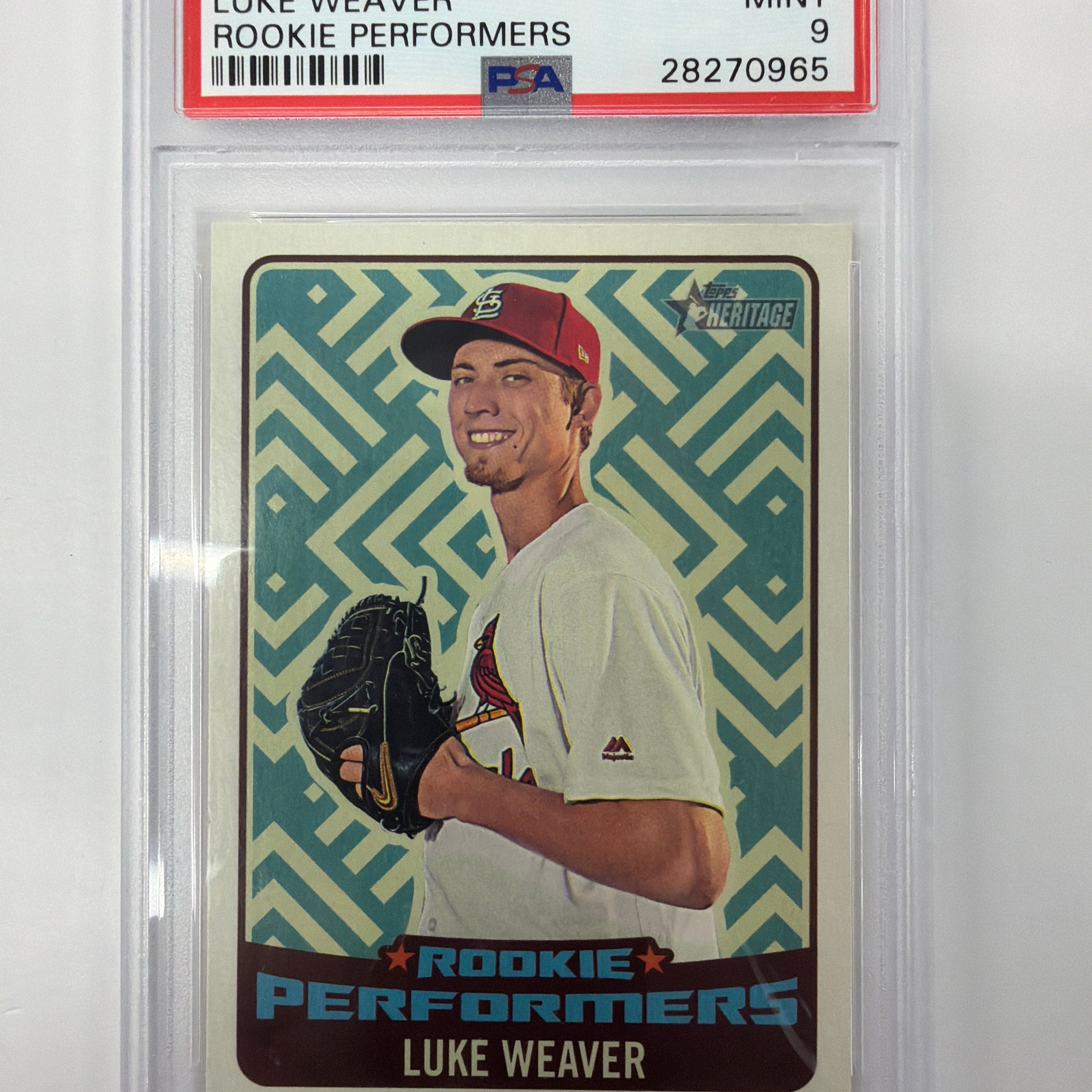 PSA Mint 9 2017 Topps Heritage Rookie Performers Luke Weaver RP-LW