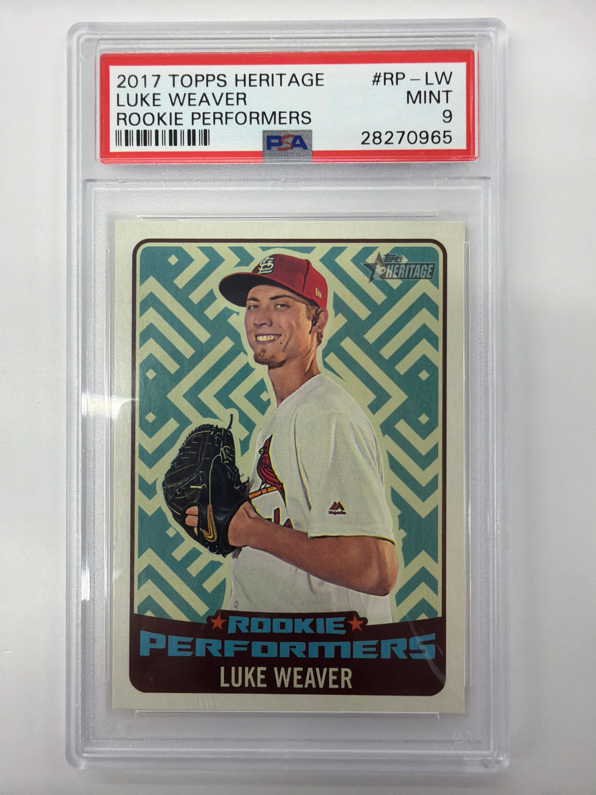 PSA Mint 9 2017 Topps Heritage Rookie Performers Luke Weaver RP-LW