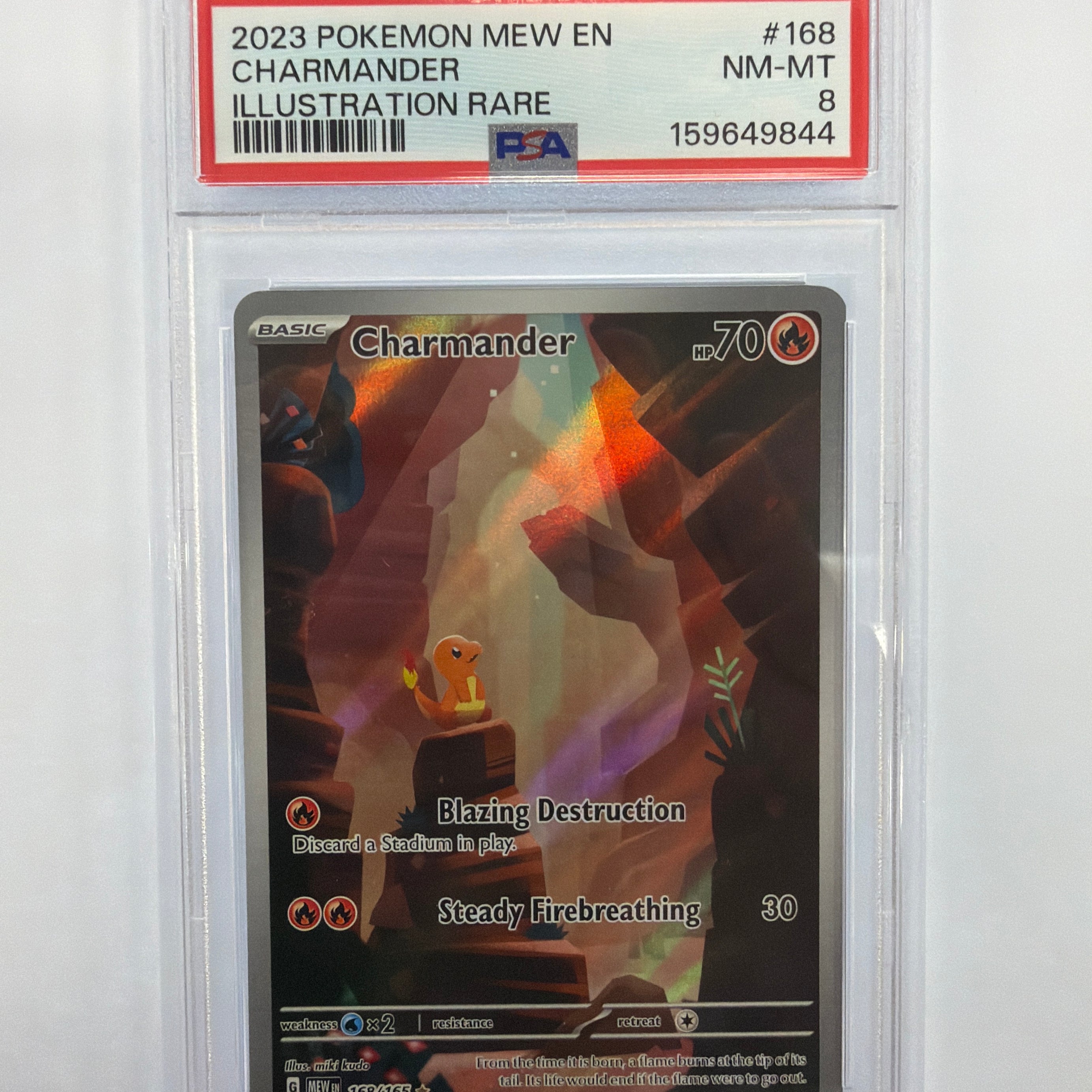 Pokémon TCG - PSA NM-MT 8 151 Charmander 168/165 Illustration Rare