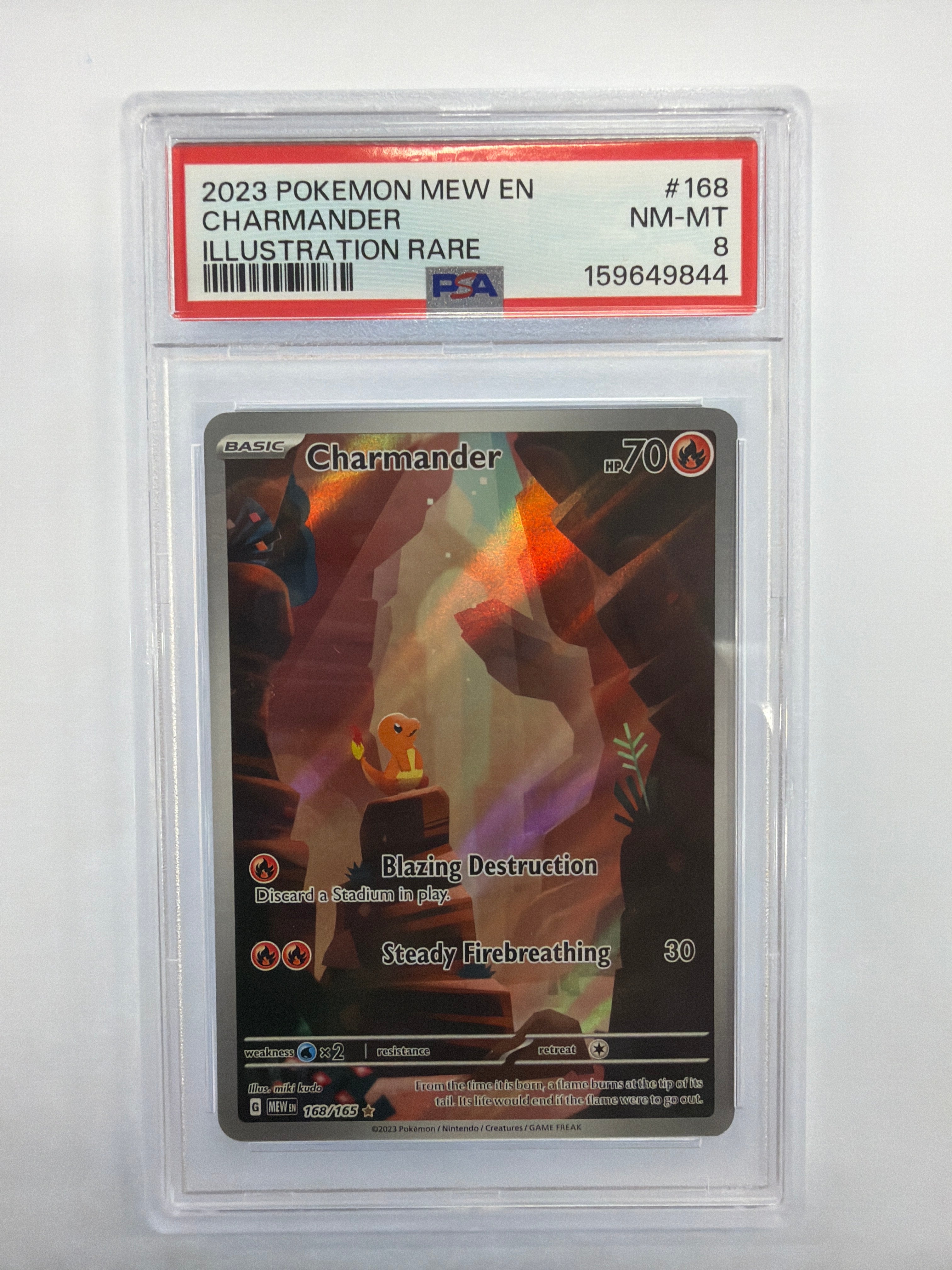 Pokémon TCG - PSA NM-MT 8 151 Charmander 168/165 Illustration Rare