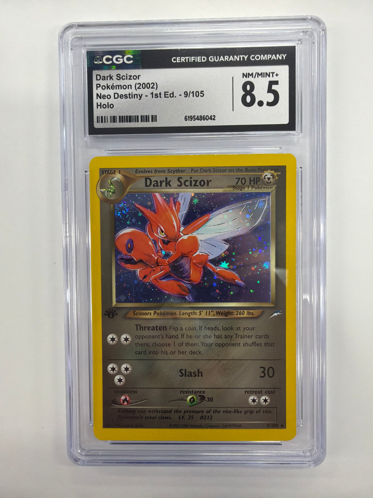 Pokémon TCG - CGC NM/Mint+ 8.5 Neo Destiny 1st Edition Dark Scizor 9/105 Holo