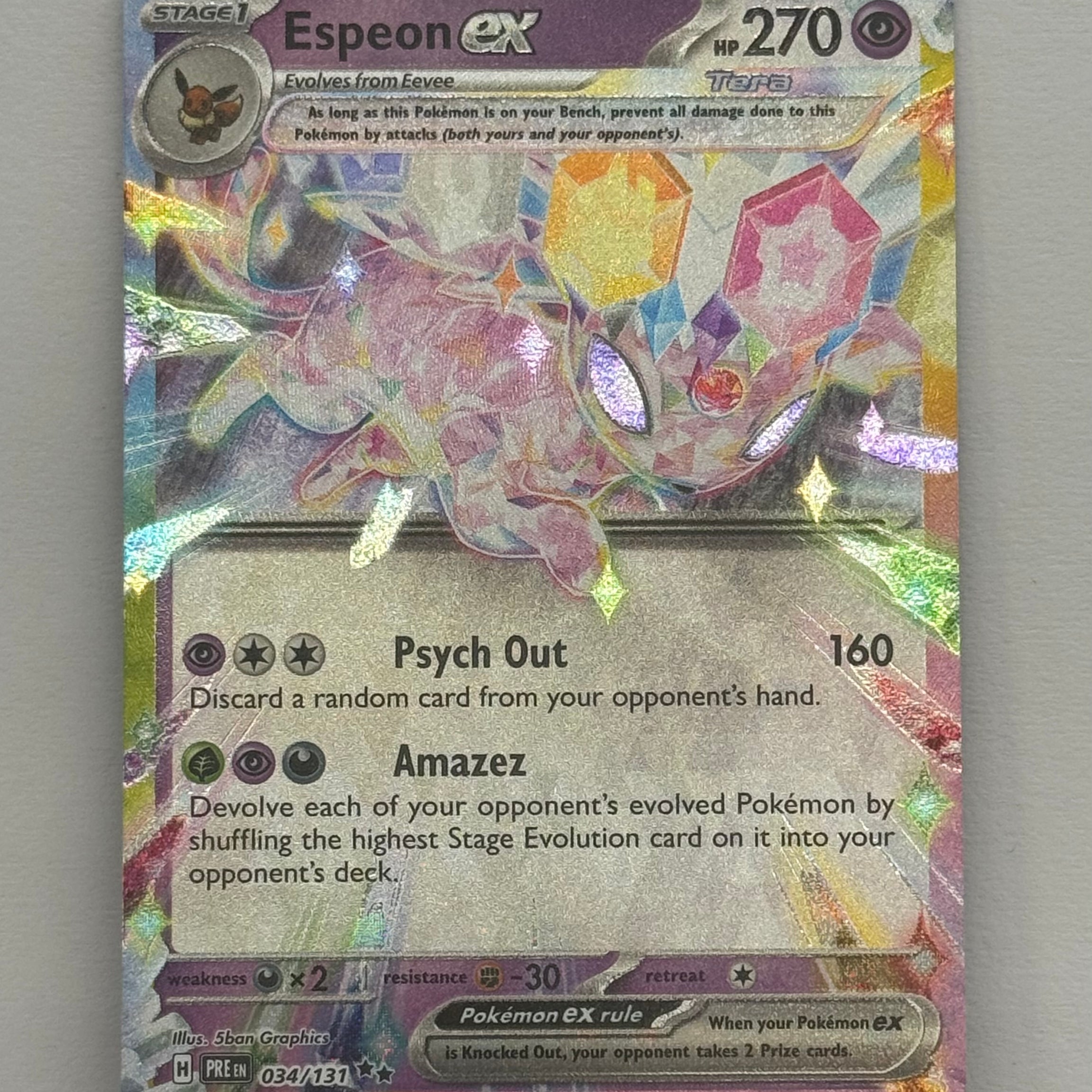 Pokémon TCG - Prismatic Evolutions Espeon EX 034/131 NM