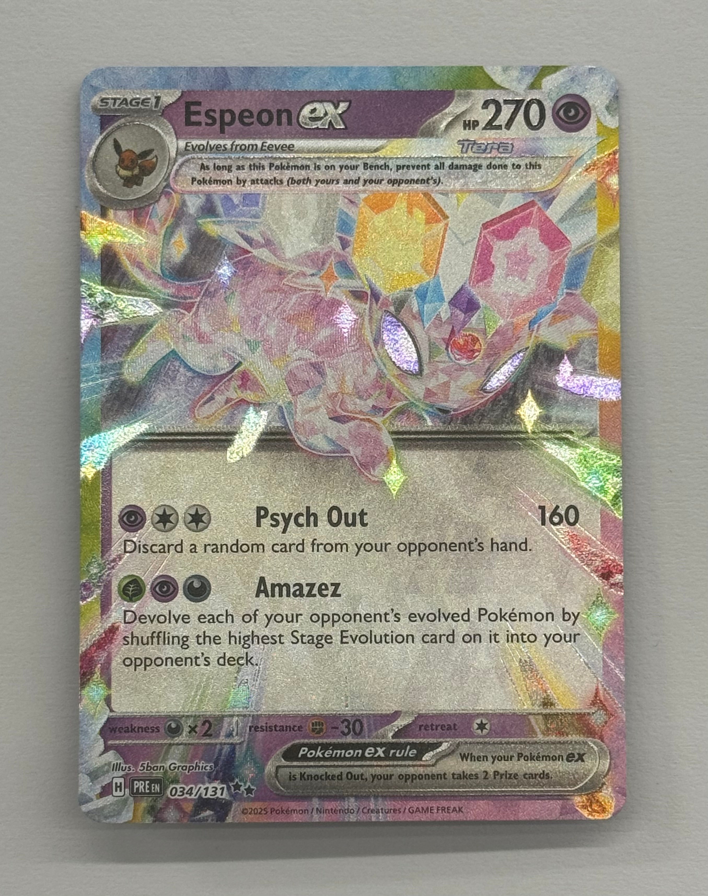 Pokémon TCG - Prismatic Evolutions Espeon EX 034/131 NM