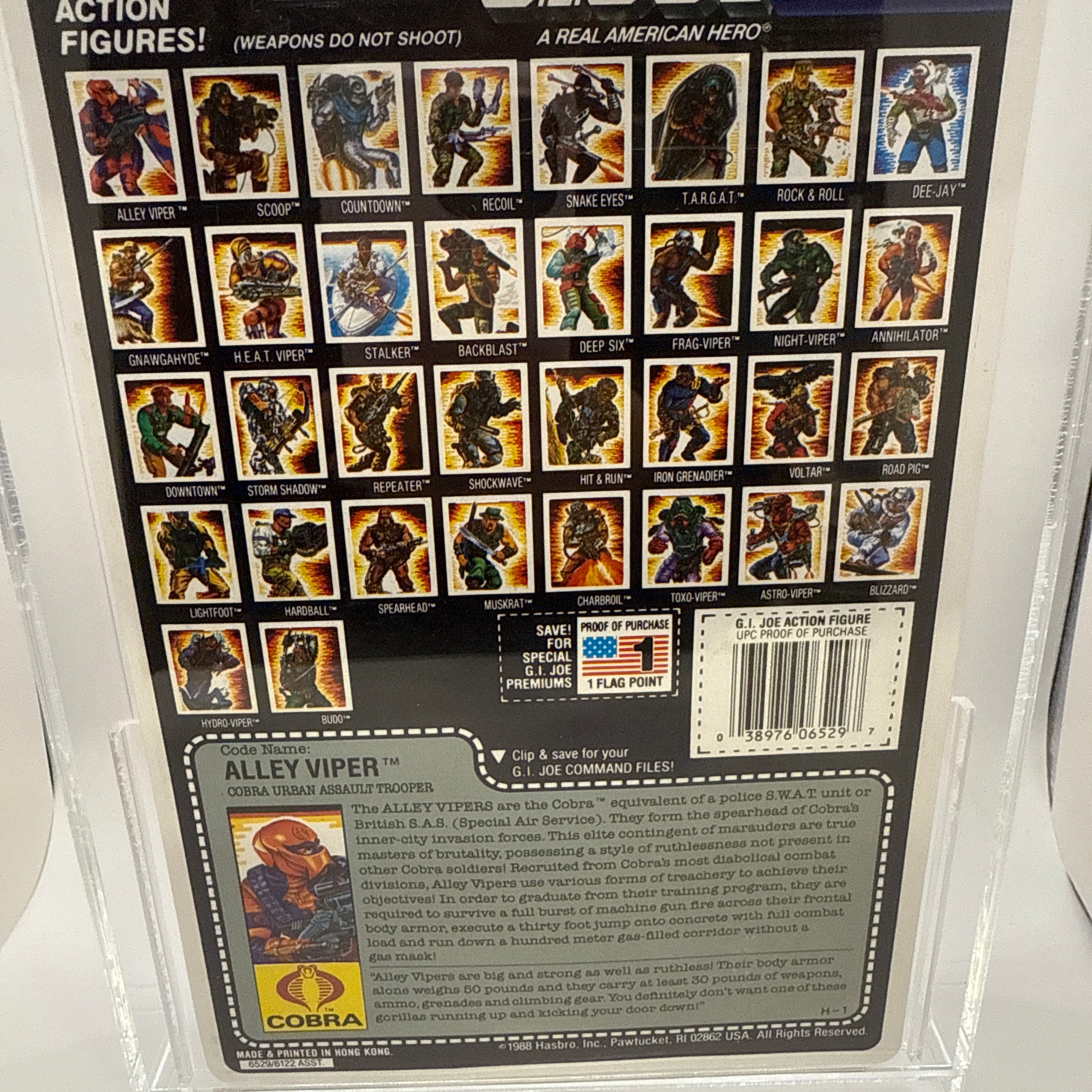 Hasbro G.I. Joe Vintage 1988 Code Name: Alley Viper 34 Back Punched Card Action Figure
