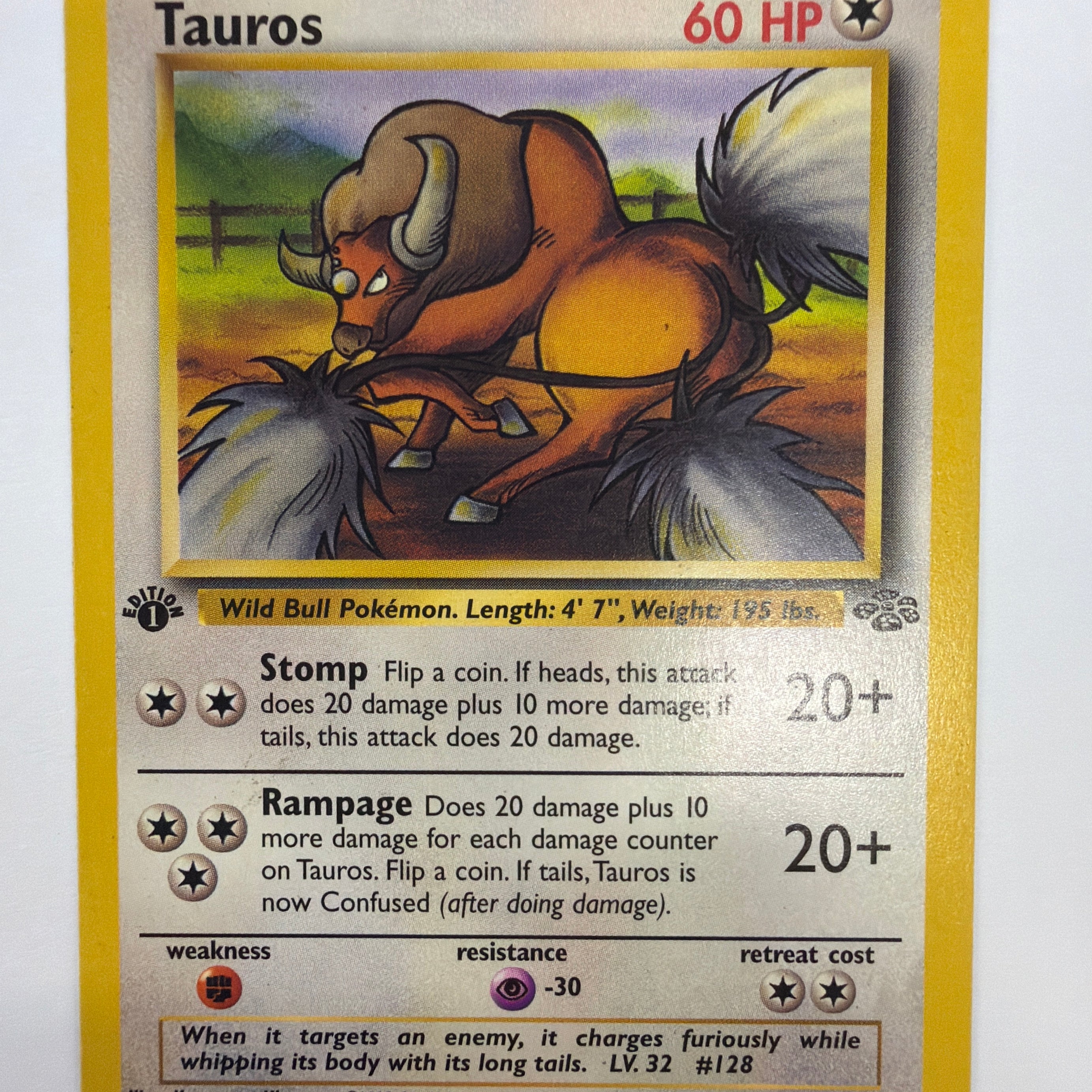 Pokémon TCG - Jungle 1st Edition Tauros 47/64 Non-Holo NM