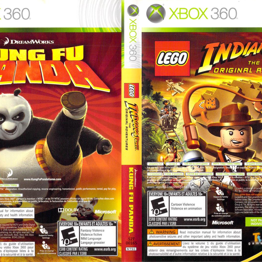 Xbox 360 LEGO Indiana Jones And Kung Fu Panda Combo Video Game