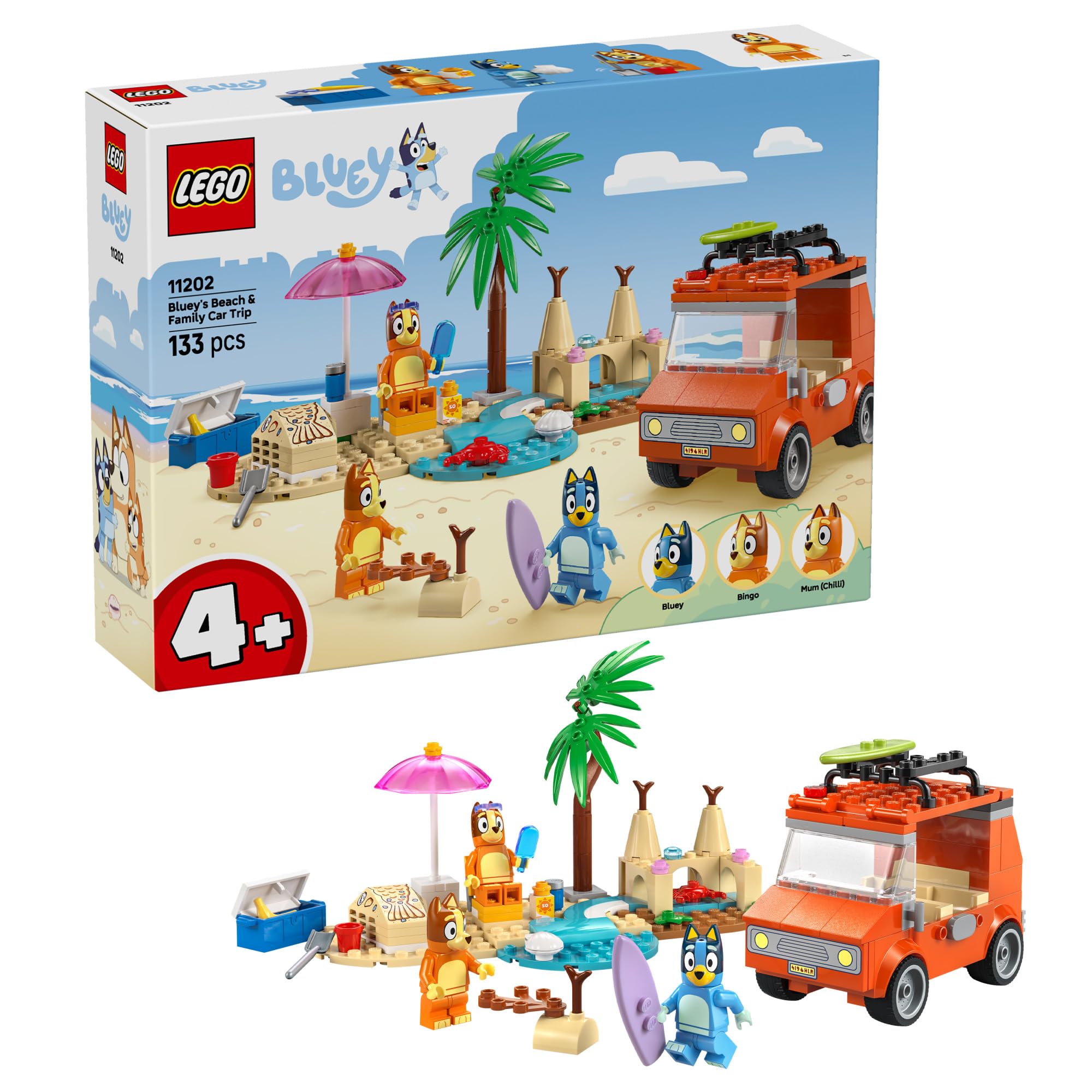 Lego Bluey Bluey’s Beach & Family Car Trip #11202 133 pcs to Set