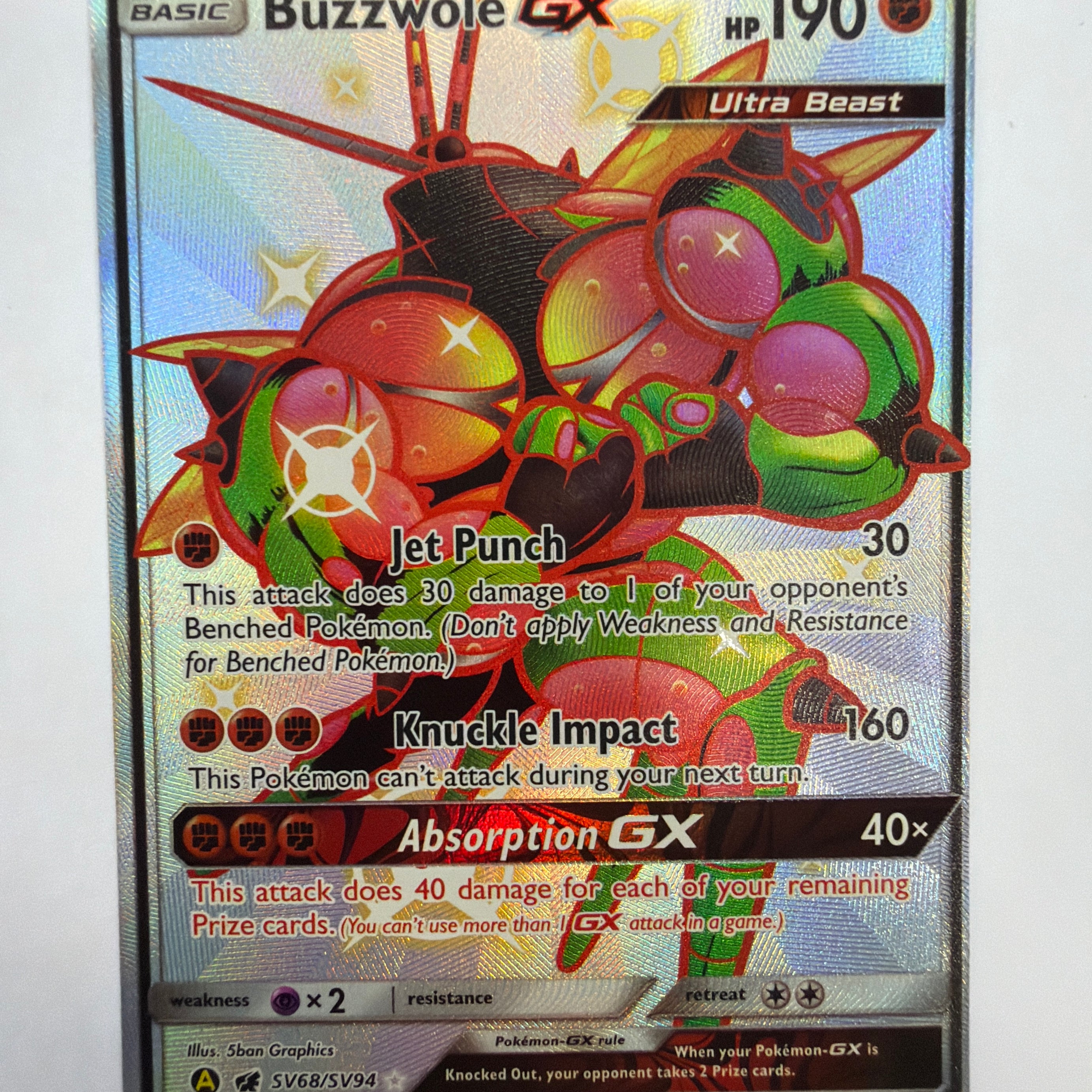 Pokémon TCG - Hidden Fates: Shiny Vault Buzzwole GX SV68/SV94 NM