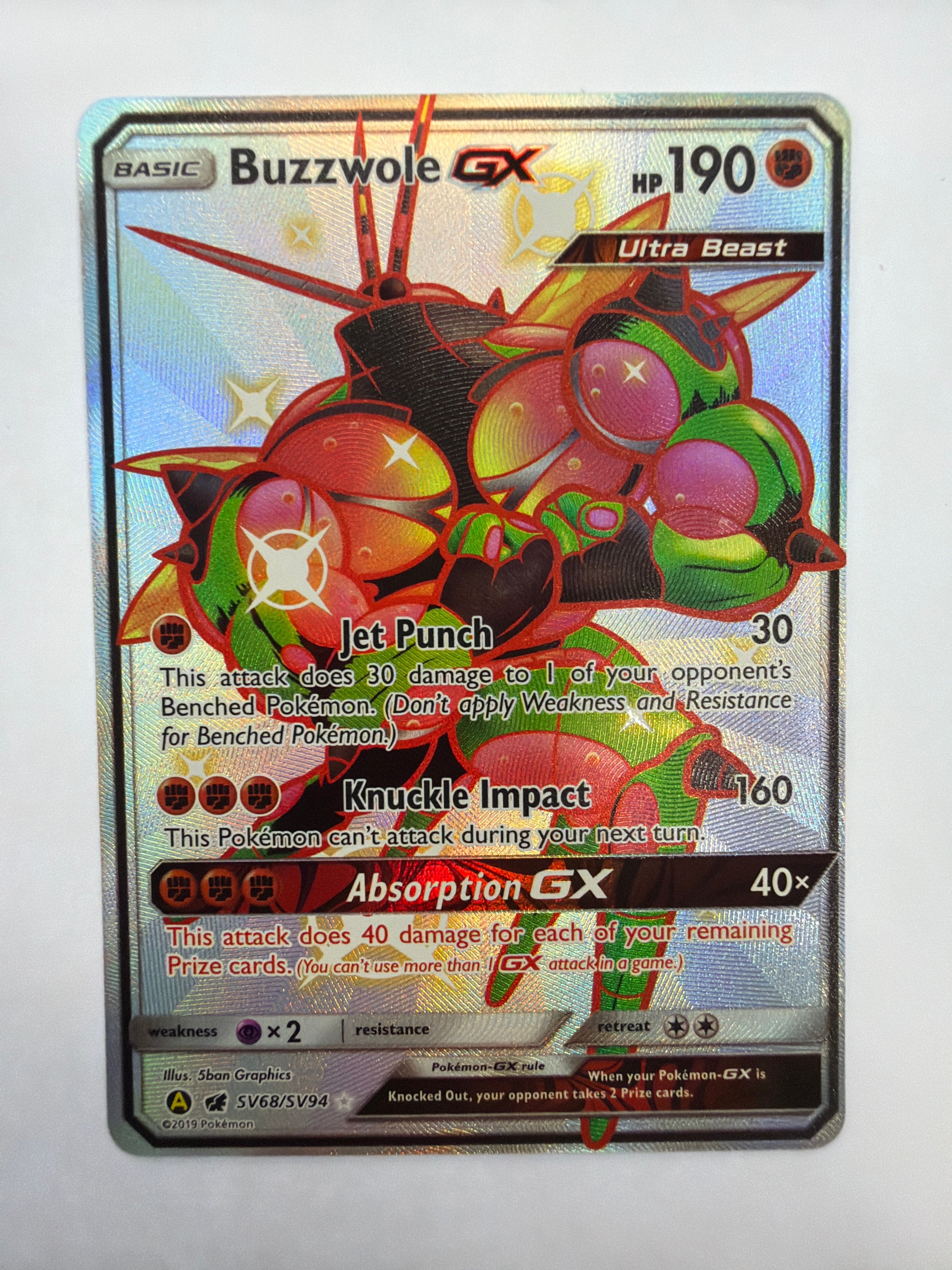 Pokémon TCG - Hidden Fates: Shiny Vault Buzzwole GX SV68/SV94 NM