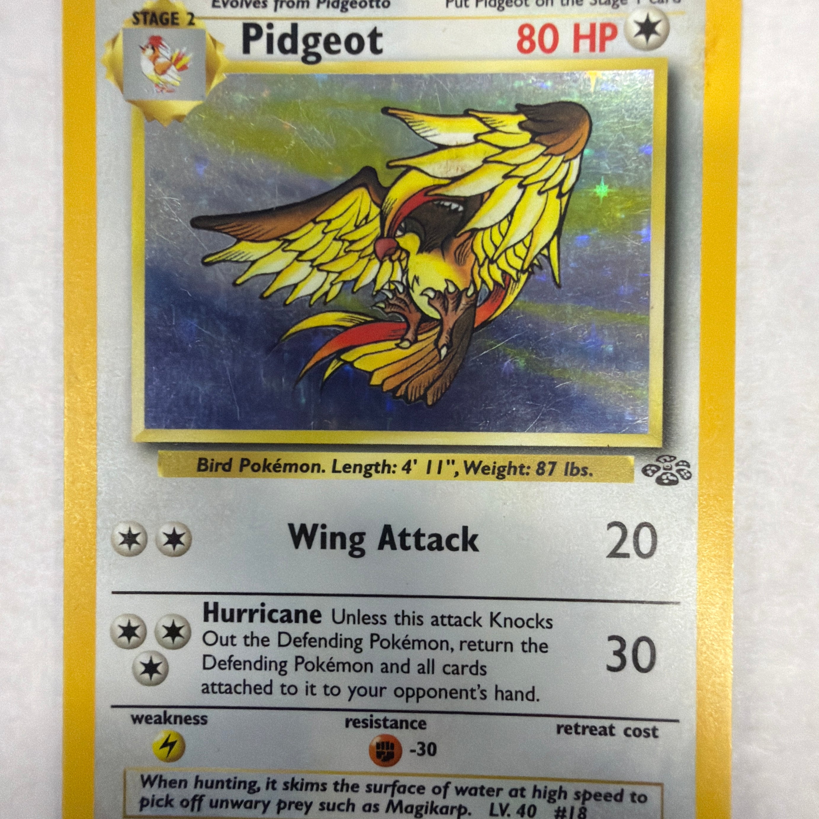 Pokémon TCG - Jungle Unlimited Pidgeot 8/64 Holo HP