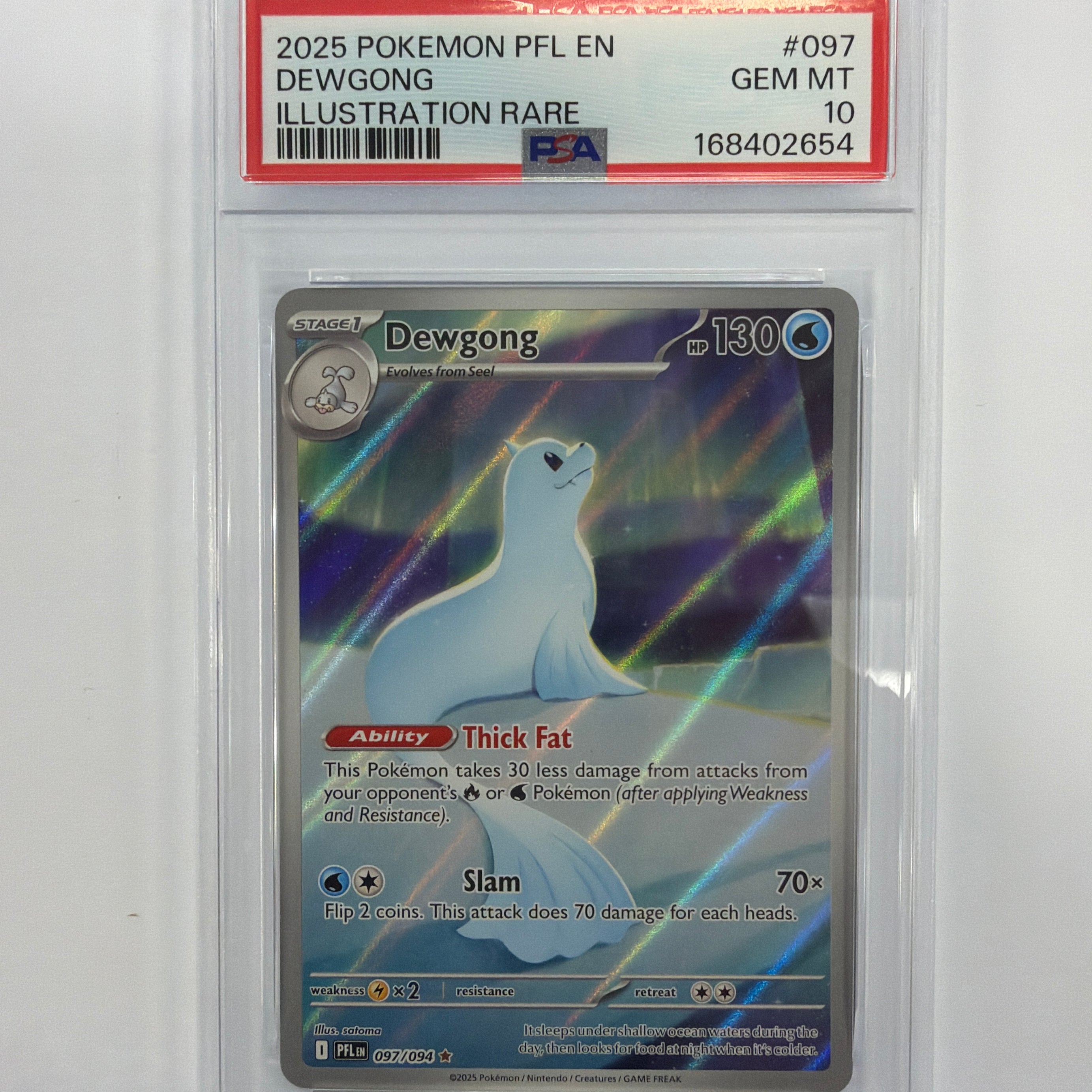 Pokémon TCG - PSA Gem MT 10 Phantasmal Flames Dewgong 097/094 Illustration Rare