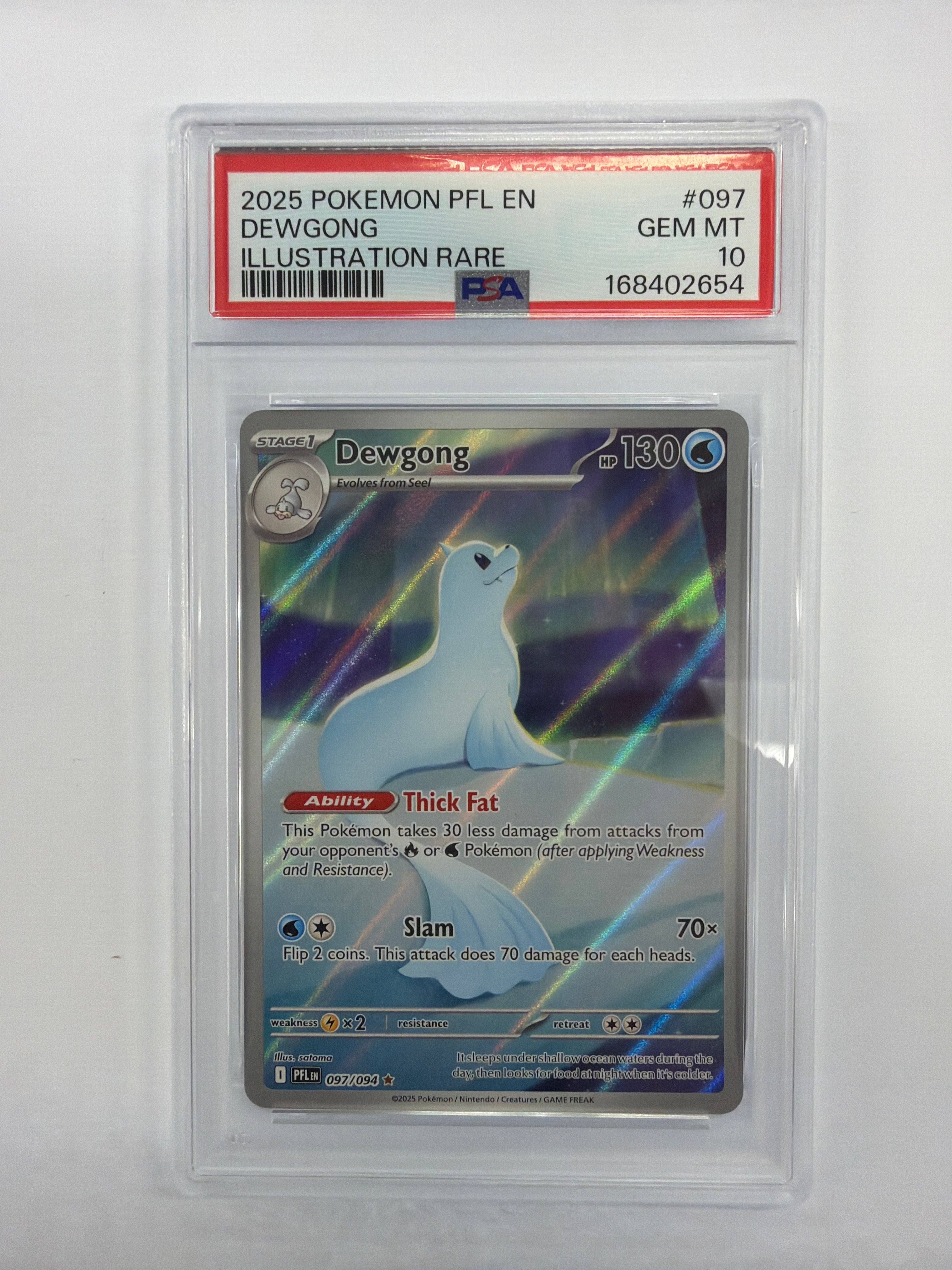 Pokémon TCG - PSA Gem MT 10 Phantasmal Flames Dewgong 097/094 Illustration Rare