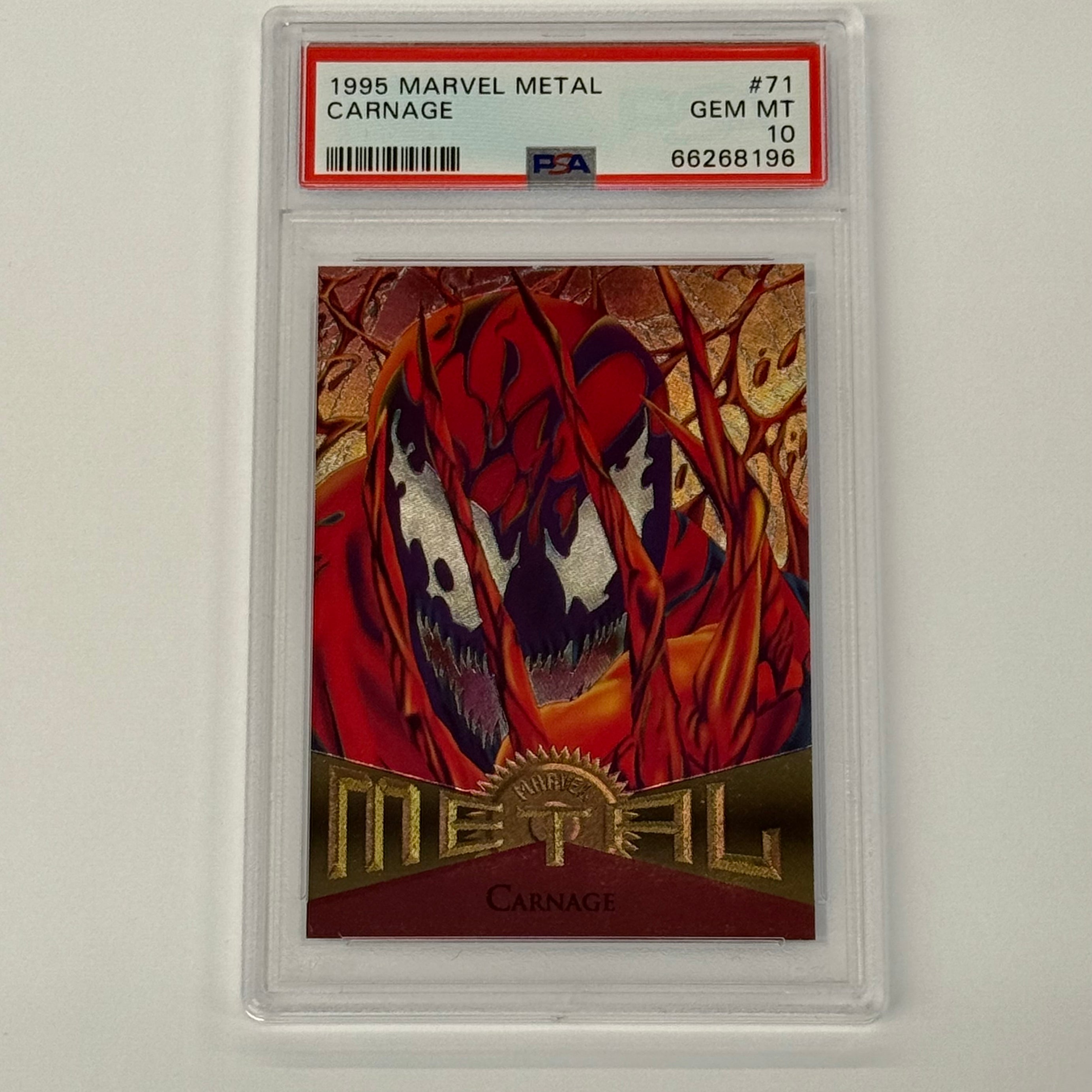 1995 Marvel Metal PSA GEM MT 10 Carnage #71