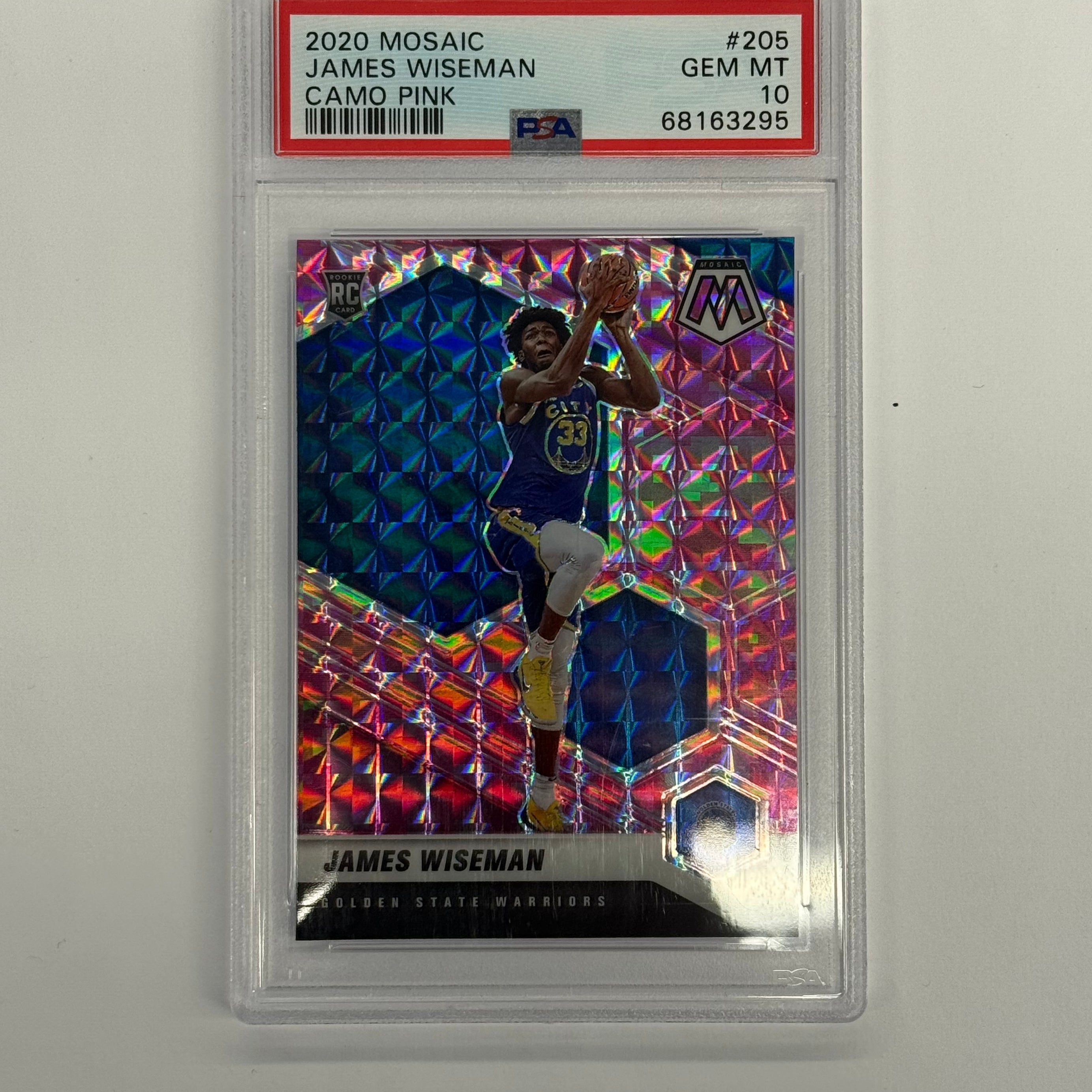 2020 Mosaic PSA 10 GEM MT James Wiseman #205 Camo Pink