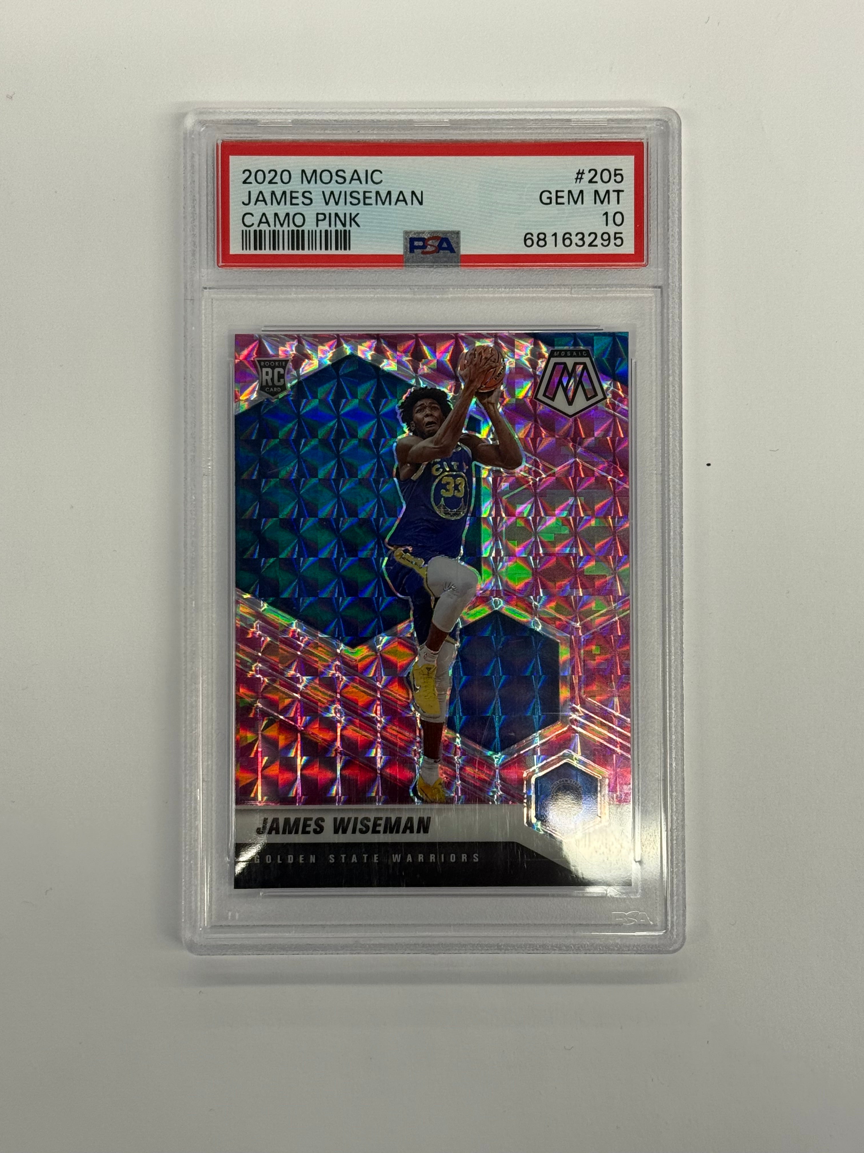 2020 Mosaic PSA 10 GEM MT James Wiseman #205 Camo Pink