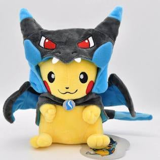 Pokémon Pikachu Wearing Mega Charizard X Poncho Plush