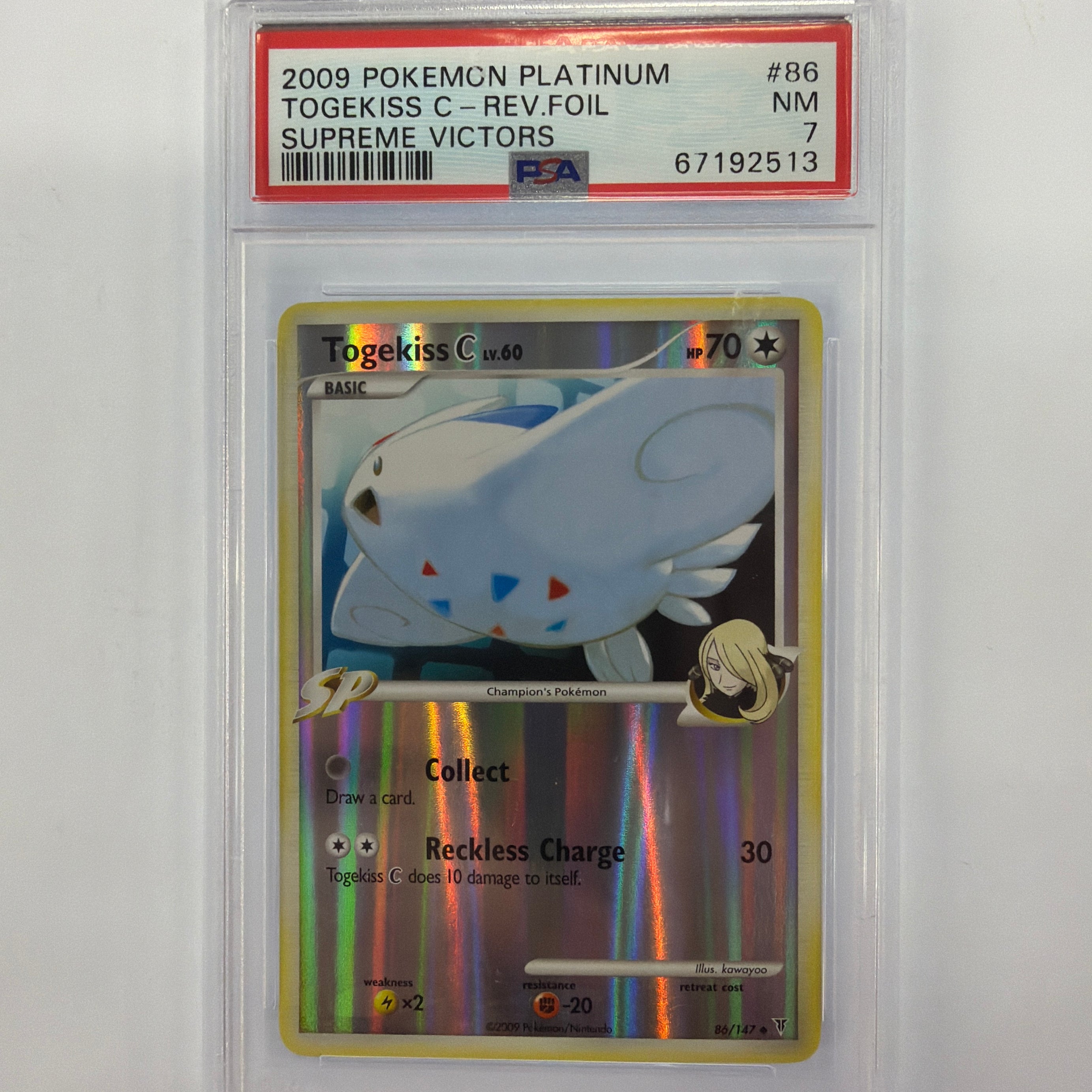 Pokémon TCG - PSA NM 7 Supreme Victors Togekiss 86/147 Reverse Holofoil