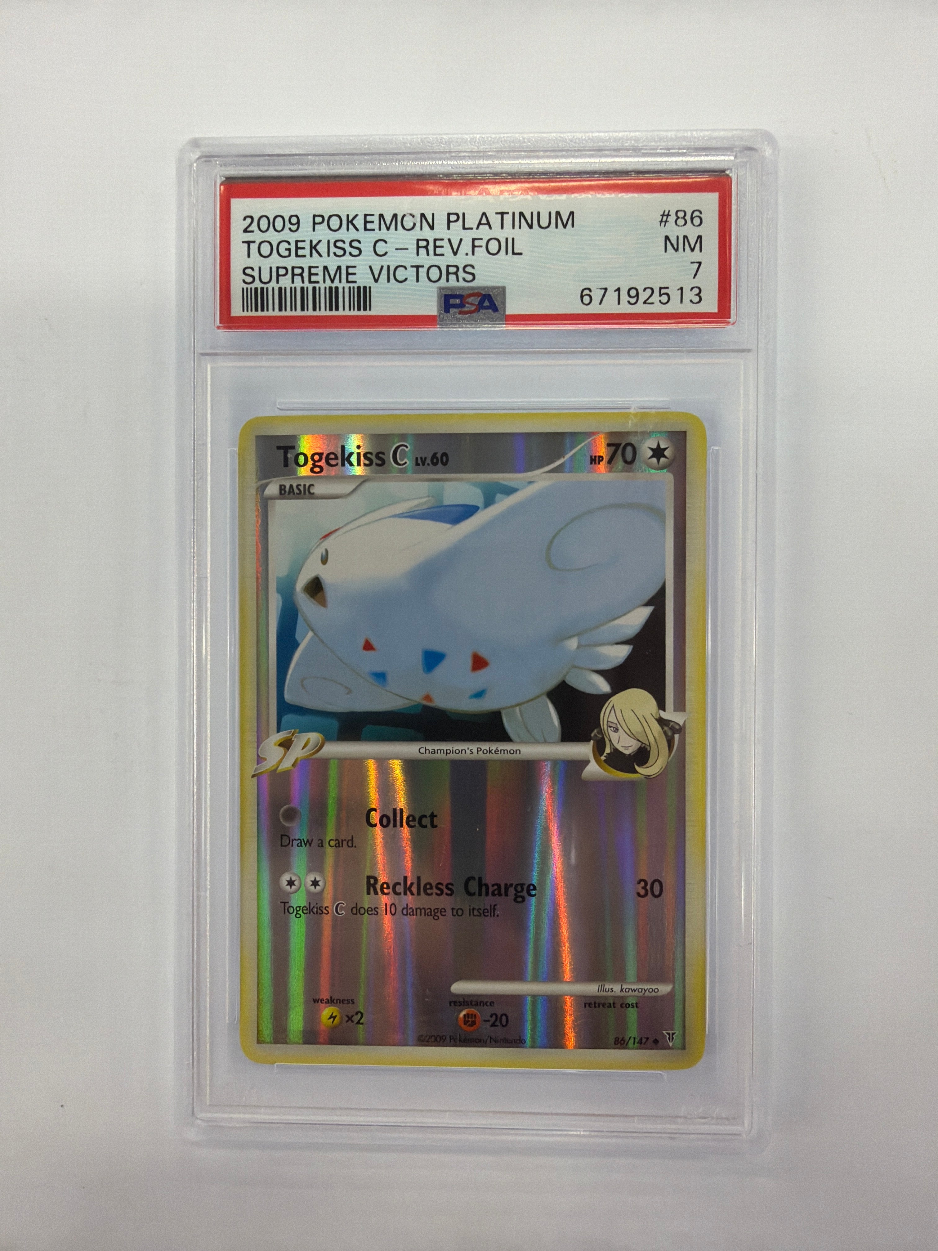 Pokémon TCG - PSA NM 7 Supreme Victors Togekiss 86/147 Reverse Holofoil