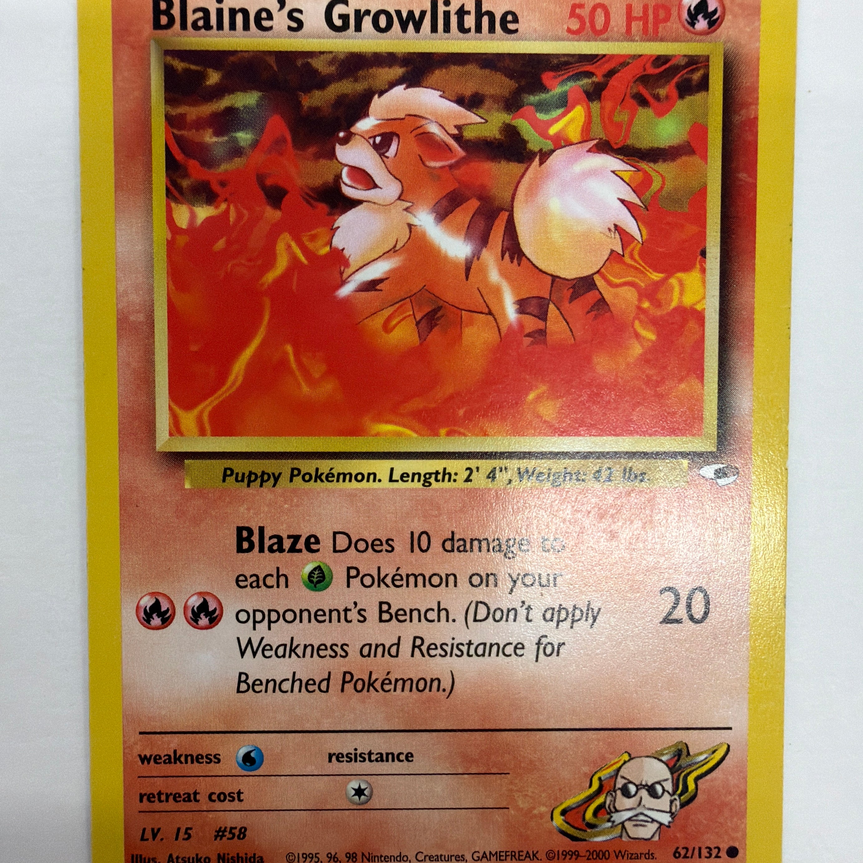 Pokémon TCG - Gym Heroes Unlimited Blaine's Growlithe 62/132 Non-Holo NM
