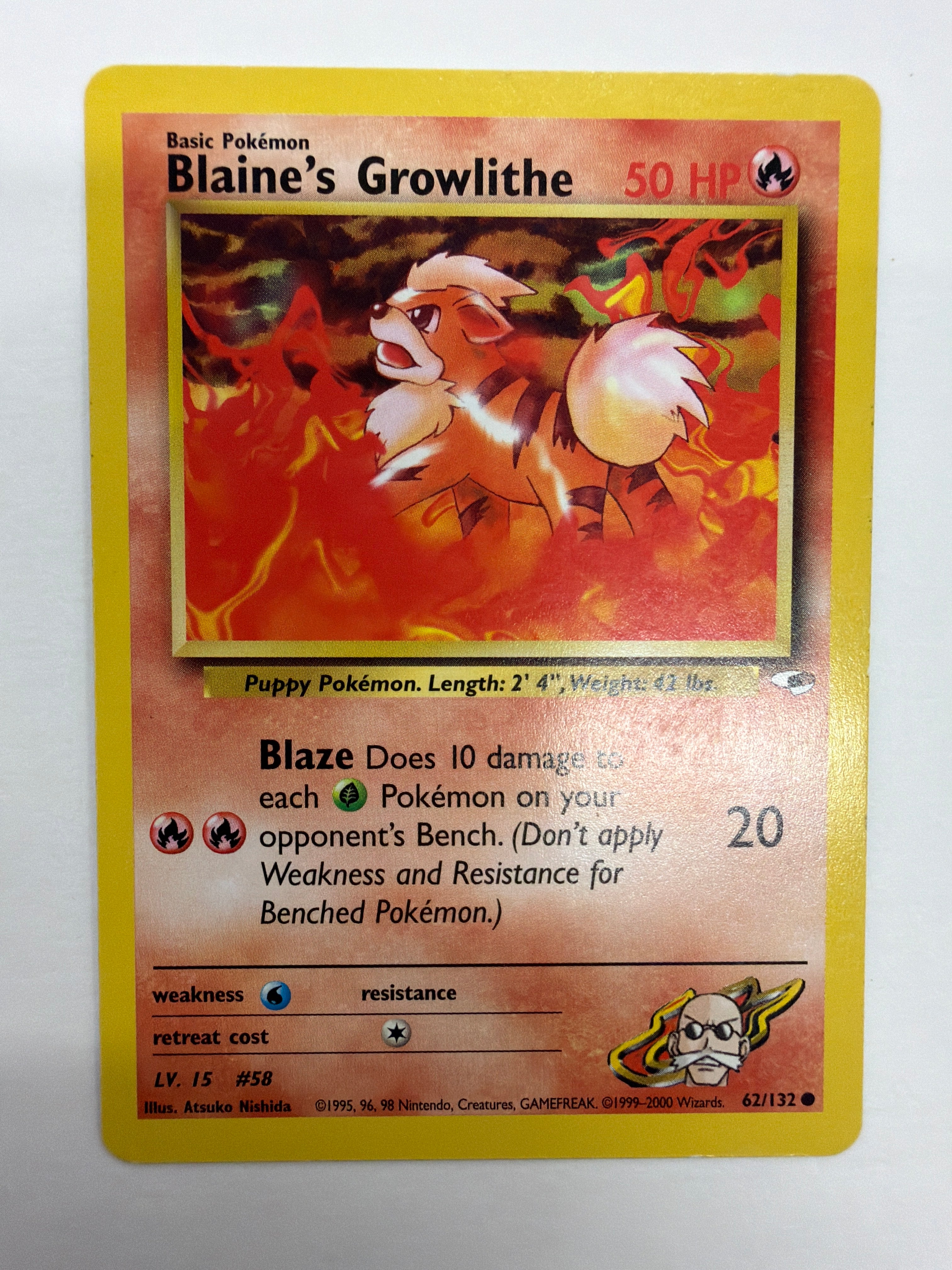 Pokémon TCG - Gym Heroes Unlimited Blaine's Growlithe 62/132 Non-Holo NM