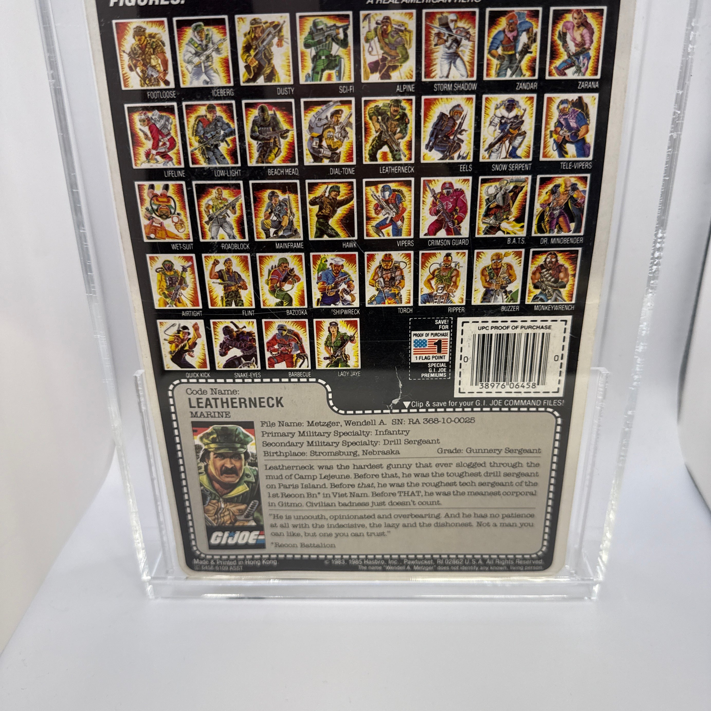Hasbro G.I. Joe Vintage 1985 Code Name: Leatherneck Marine 36 Back Punched Card Action Figure