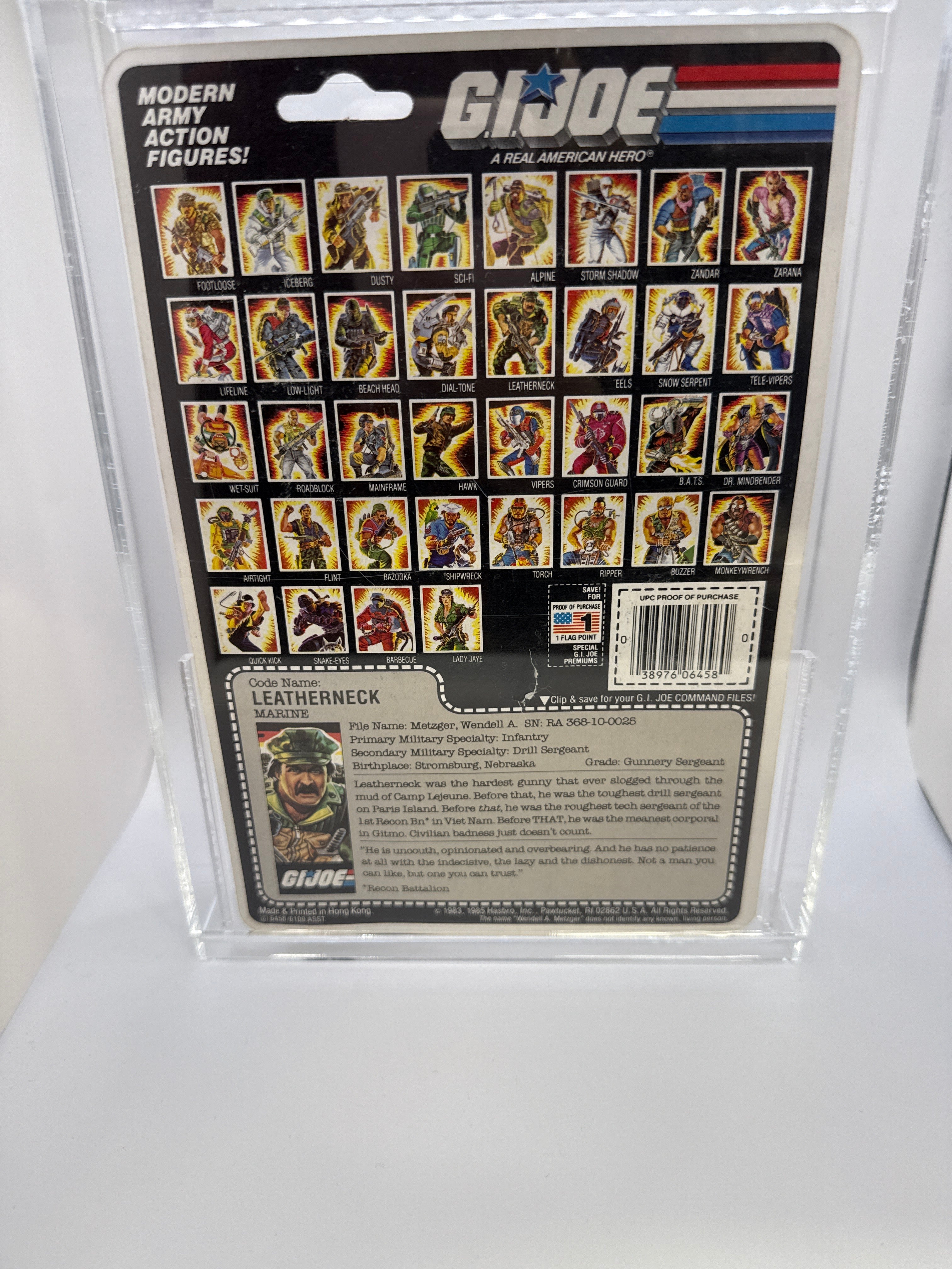Hasbro G.I. Joe Vintage 1985 Code Name: Leatherneck Marine 36 Back Punched Card Action Figure