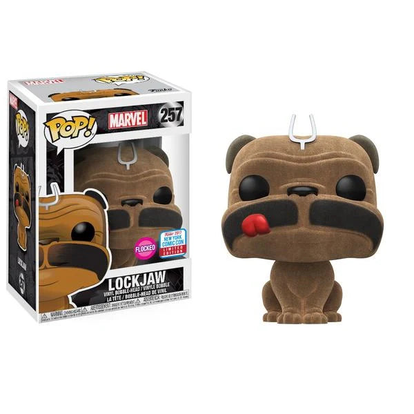 Funko Pop! Marvel Lockjaw #257 Flocked NYCC 2017 Exclusive Convention Sticker
