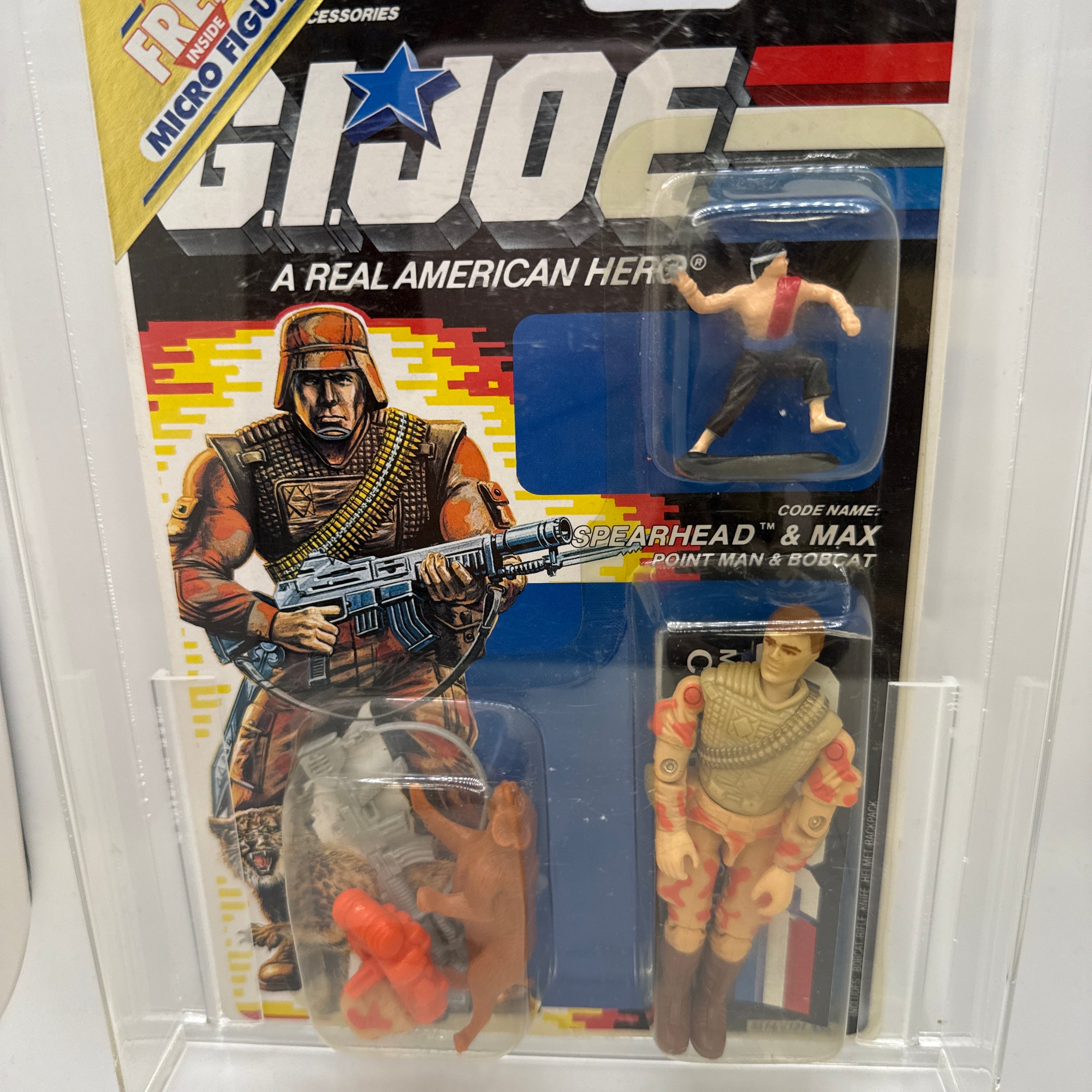 Hasbro G.I. Joe Vintage 1988 Code Name: Spearhead & Max Point Man & Bobcat 34 Back Punched Card