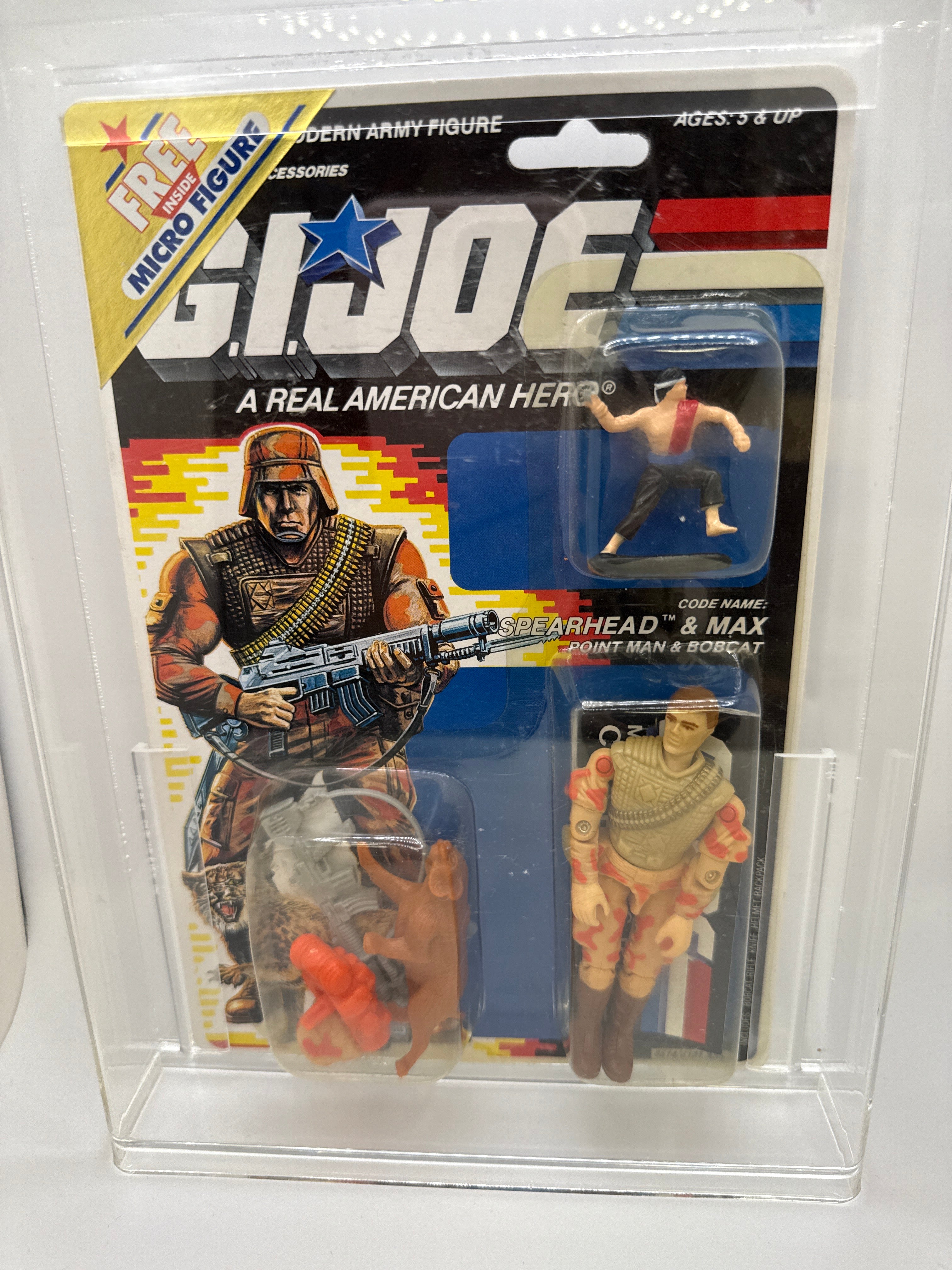 Hasbro G.I. Joe Vintage 1988 Code Name: Spearhead & Max Point Man & Bobcat 34 Back Punched Card